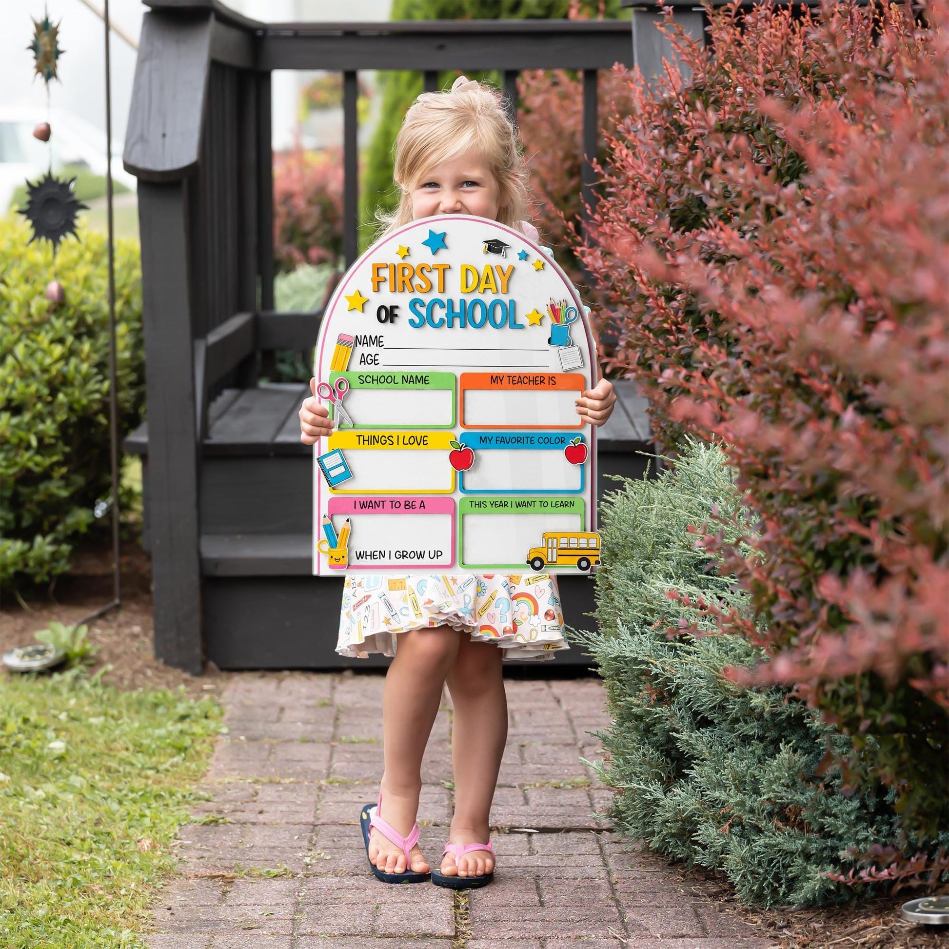 Reusable First Day of School Board Sign, Back to School Photo Prop,Kids Dry Erase Board,First Day Sign, School Memory Board,School Milestone