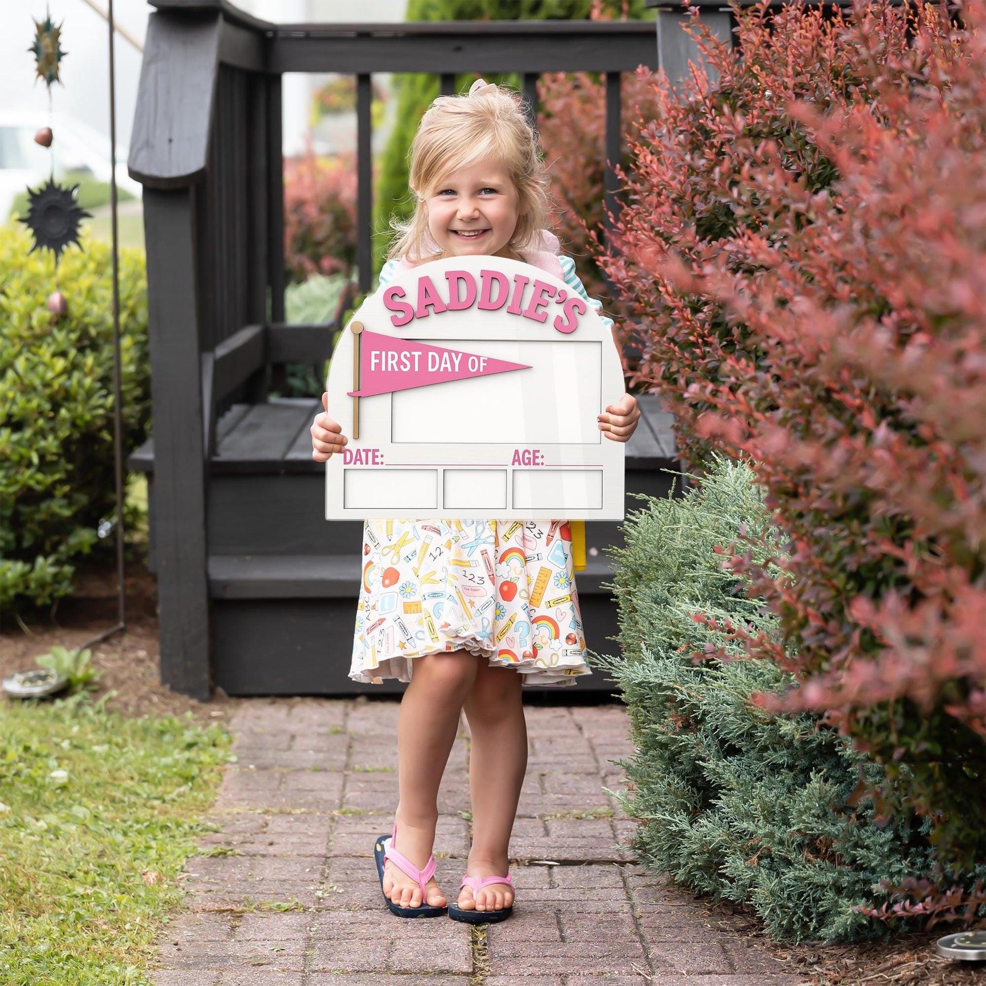 Reusable First Day of School Board, Personalized Kids Back to School Sign, School Photo Prop, Reusable Milestone Board, Name Sign
