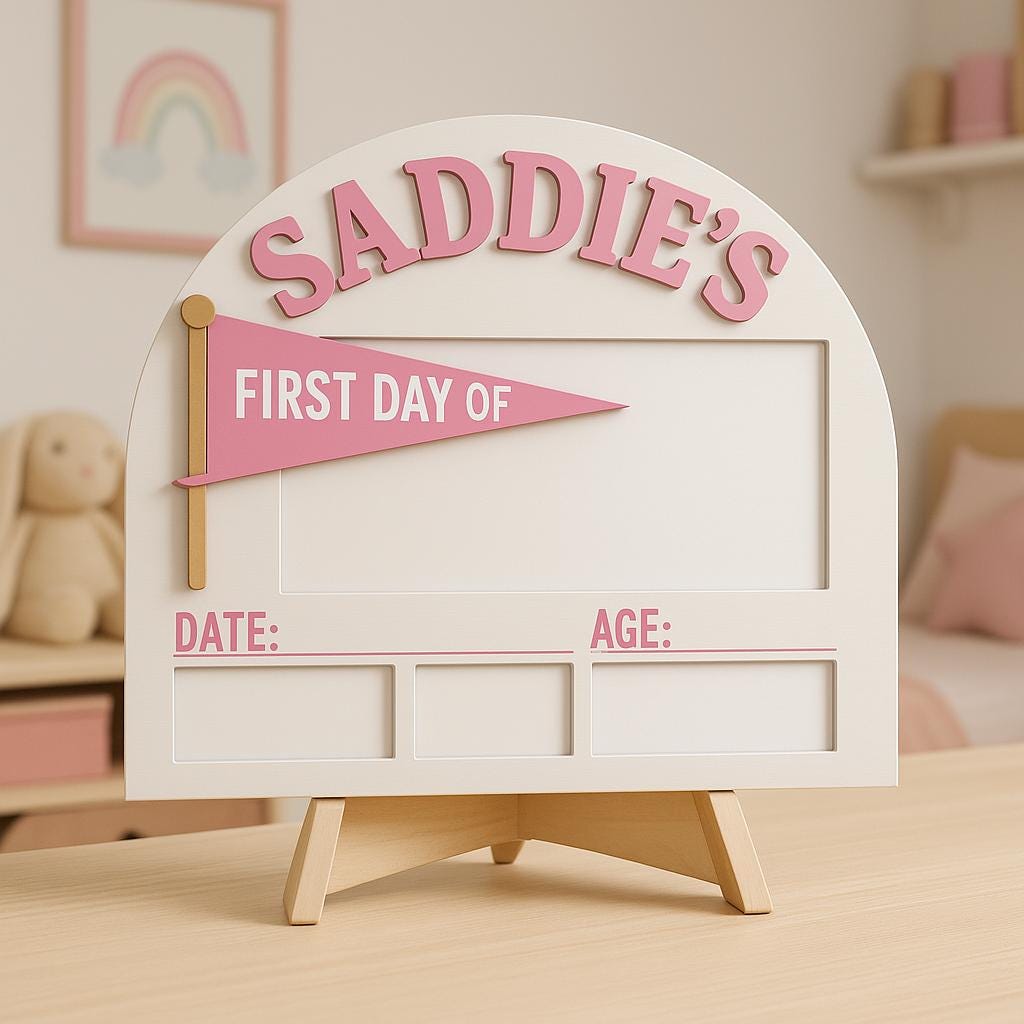 Reusable First Day of School Board, Personalized Kids Back to School Sign, School Photo Prop, Reusable Milestone Board, Name Sign