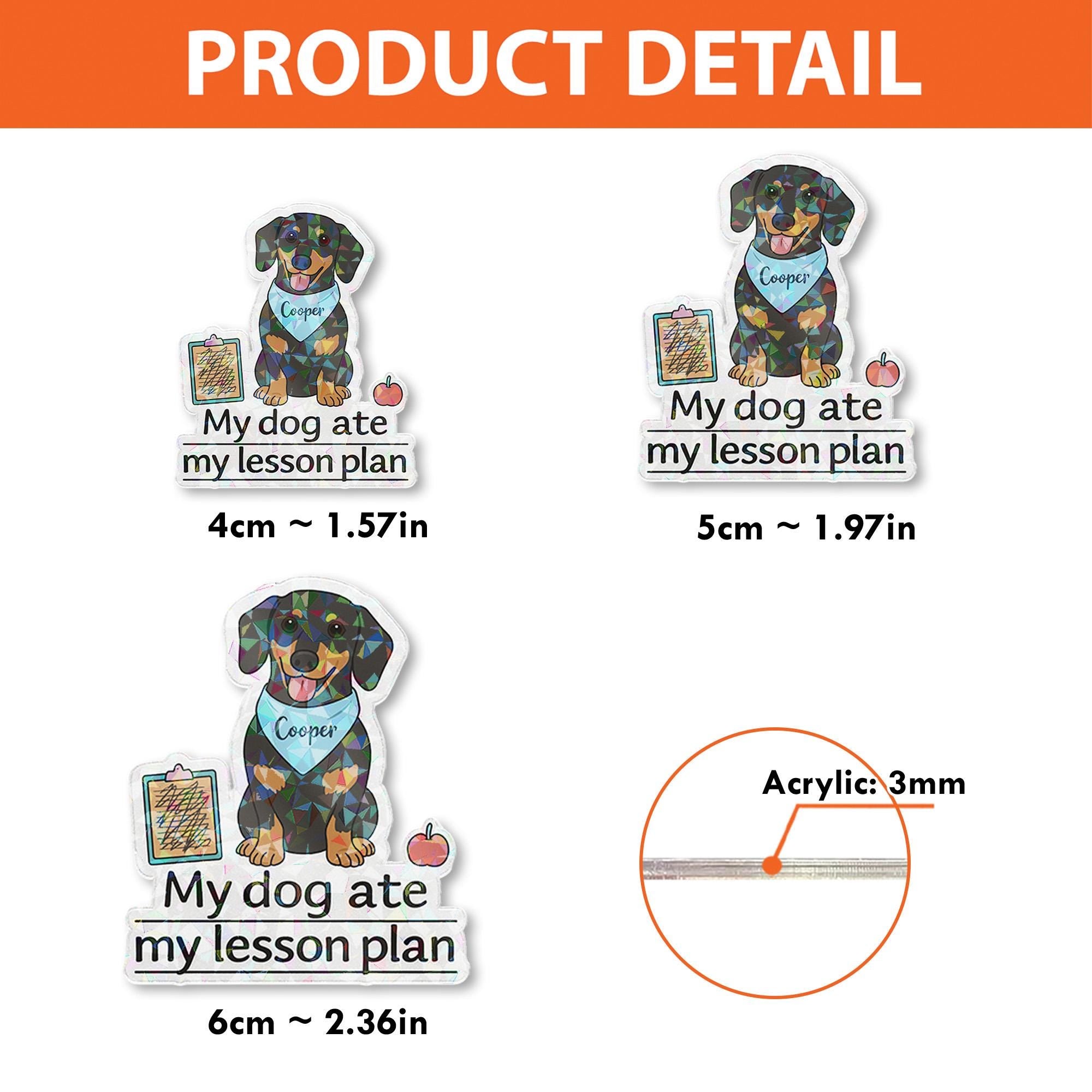 Custom Dog Teacher Badge Reel, Funny “My Dog Ate My Lesson Plan” ID Clip, Personalized Pet Gift for Educators, Cute Name Tag Holder
