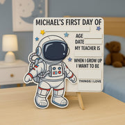 Astronaut First Day of School Sign, Custom Space Theme School Board, Back to School Photo Prop, Kids Milestone Board, Reusable Sign