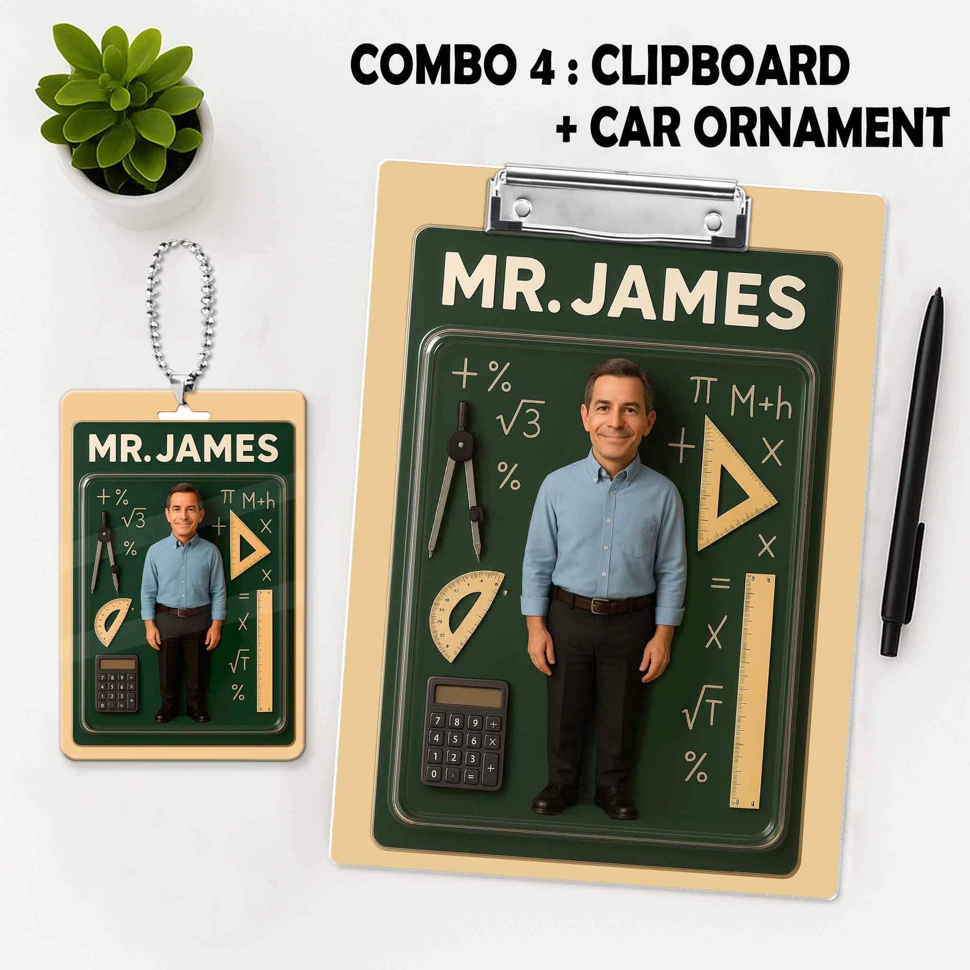 Custom Math Teacher Clipboard, Personalized Photo Gift, Back to School, Unique Classroom Decor, Teacher Appreciation, Teacher Supplies Gift
