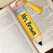 Custom Teacher Bookmark, Pencil Shaped Name Tag, Personalized Gift, Back to School, Cute Classroom Favor, Unique Teacher Gift