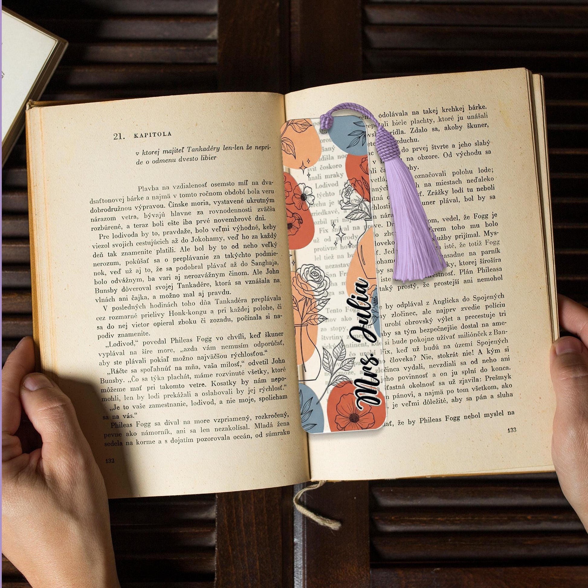 Personalized Floral Teacher Bookmark, Custom Name Gift, Unique Back to School, Teacher Appreciation, Stylish Boho Bookmark