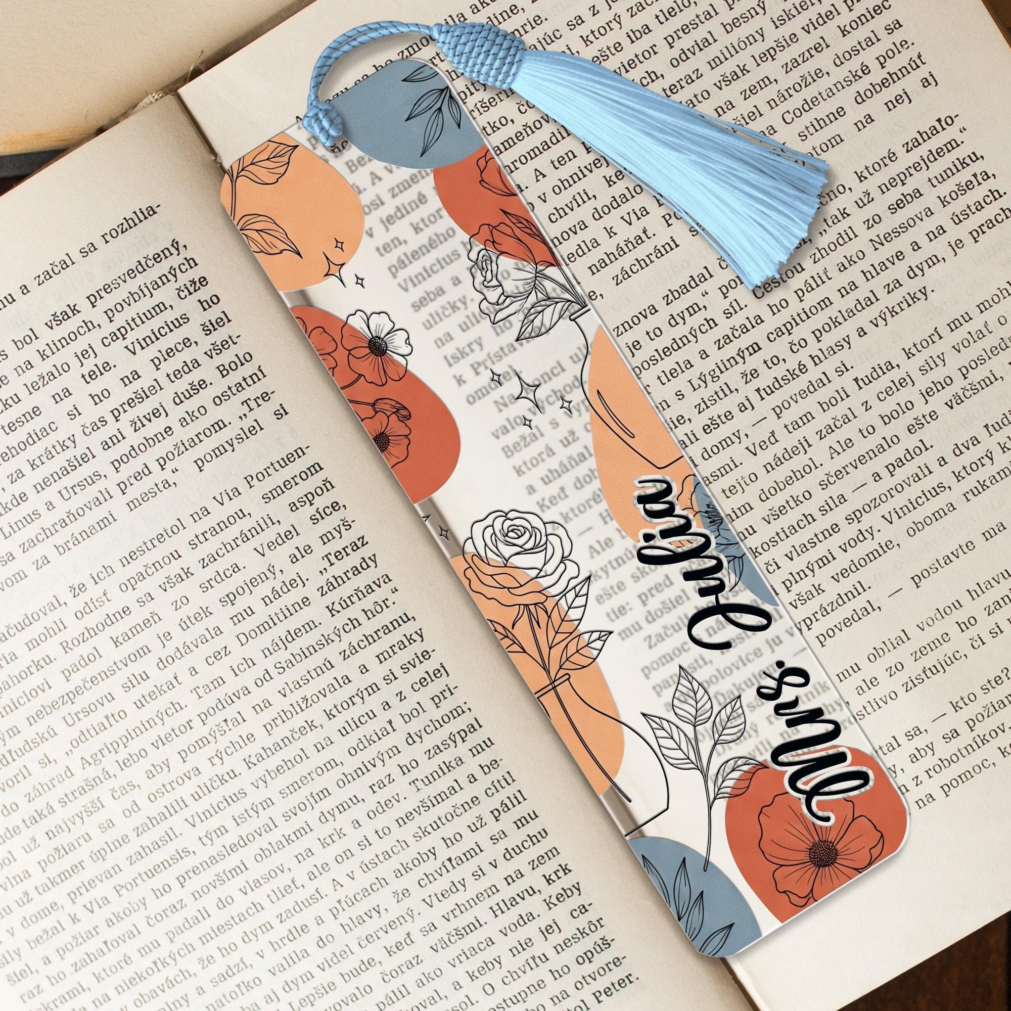Personalized Floral Teacher Bookmark, Custom Name Gift, Unique Back to School, Teacher Appreciation, Stylish Boho Bookmark