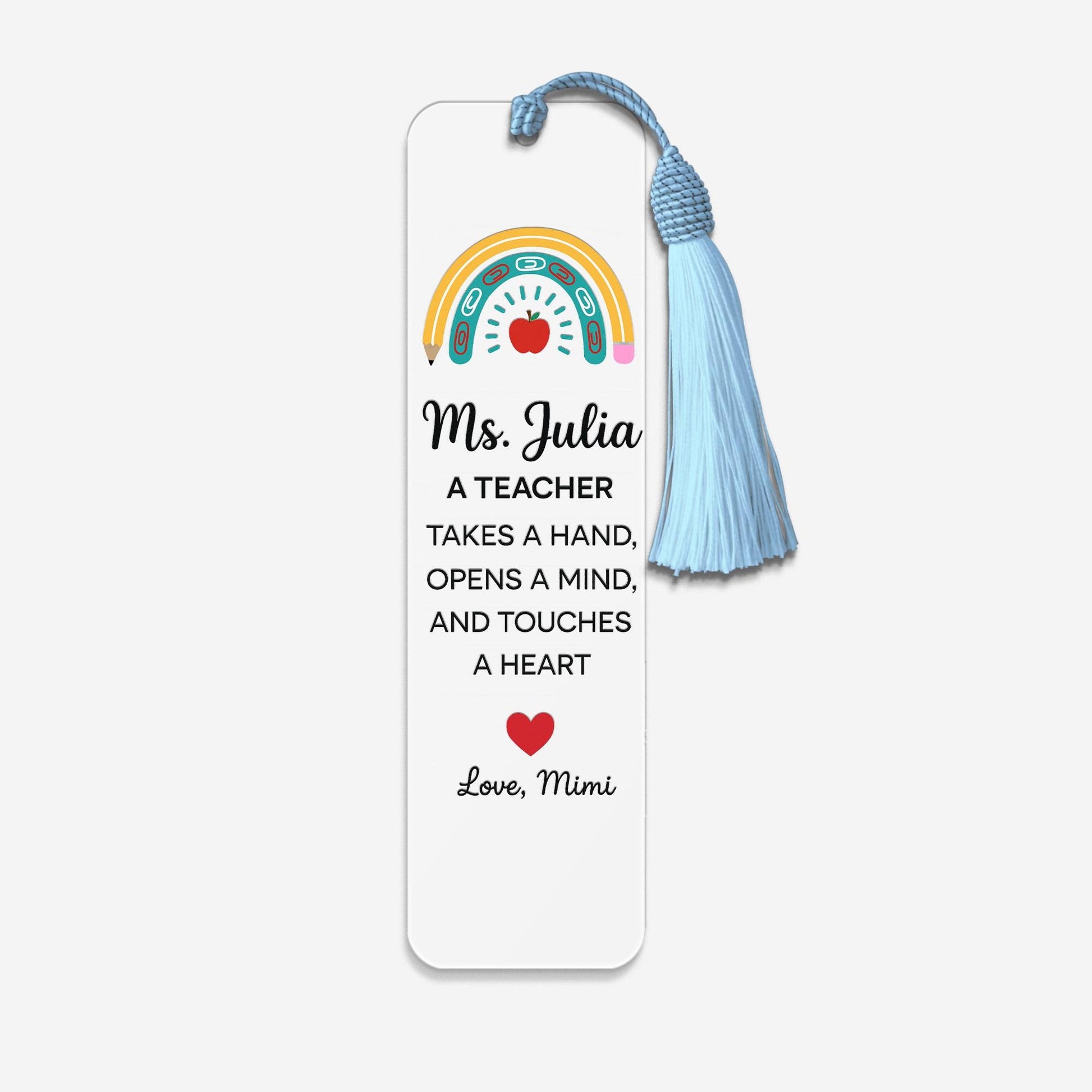 Teacher Bookmark, Back to School Gift, Personalized Teacher Gift, Classroom Supplies, Reading Accessory, Inspired Teacher Bookmark