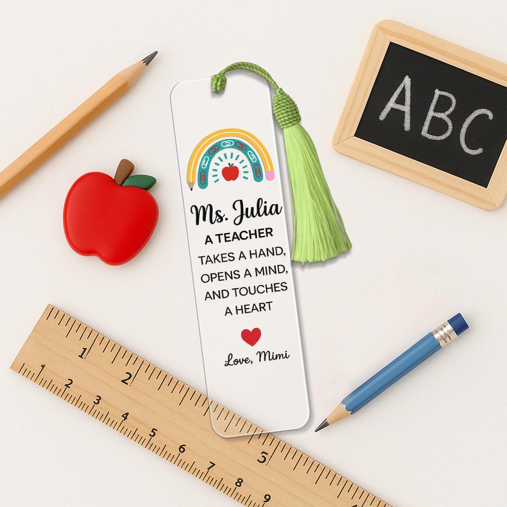 Teacher Bookmark, Back to School Gift, Personalized Teacher Gift, Classroom Supplies, Reading Accessory, Inspired Teacher Bookmark