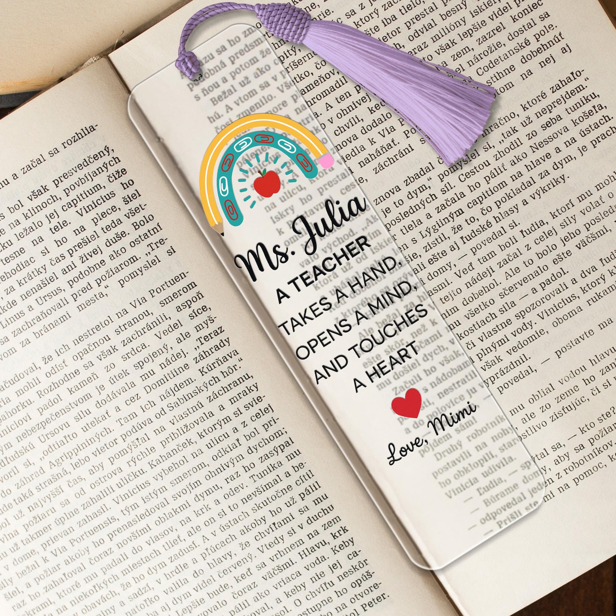 Teacher Bookmark, Back to School Gift, Personalized Teacher Gift, Classroom Supplies, Reading Accessory, Inspired Teacher Bookmark