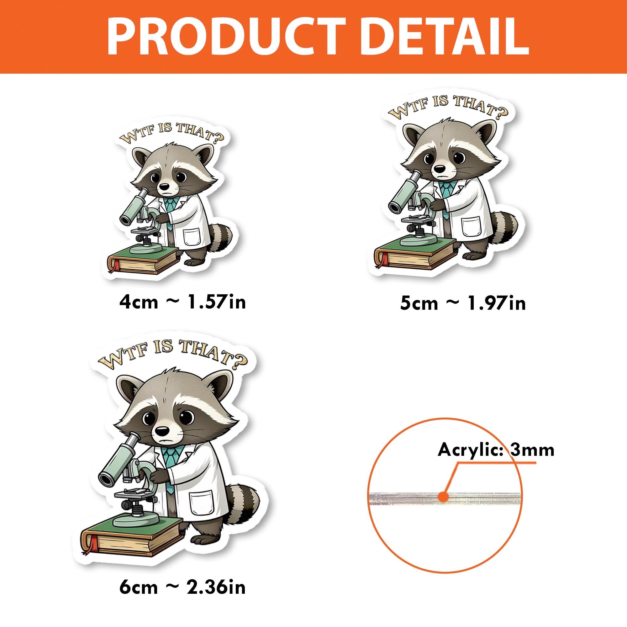 Raccoon Scientist Badge Reel | Funny Science Lab ID Clip | Nerdy STEM Work Badge Holder | Cute Animal Retractable Reel Gift