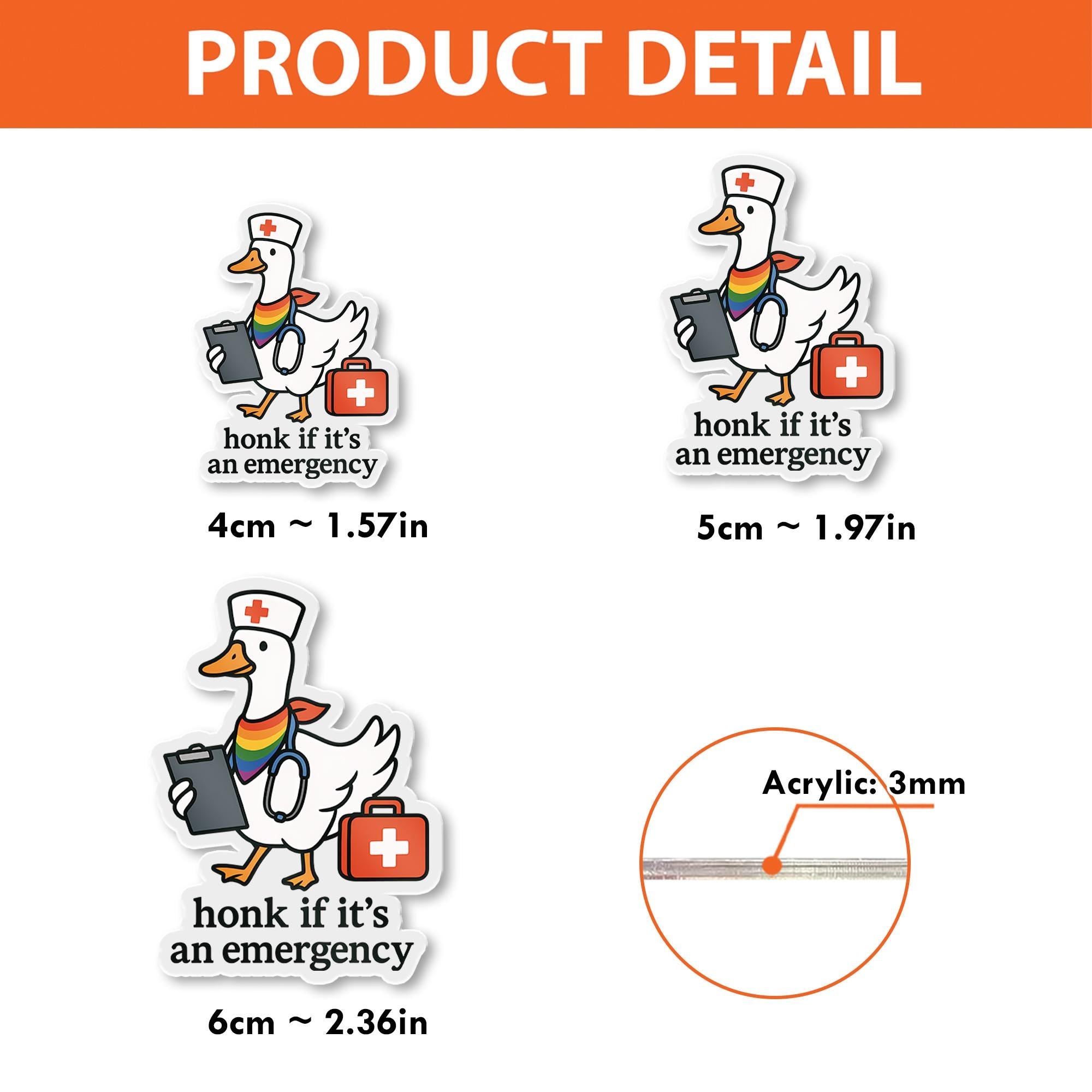 Funny Goose Nurse Badge Reel | Honk If It's an Emergency ID Clip | Cute LGBTQ Nurse Gift | Retractable Work Badge Holder