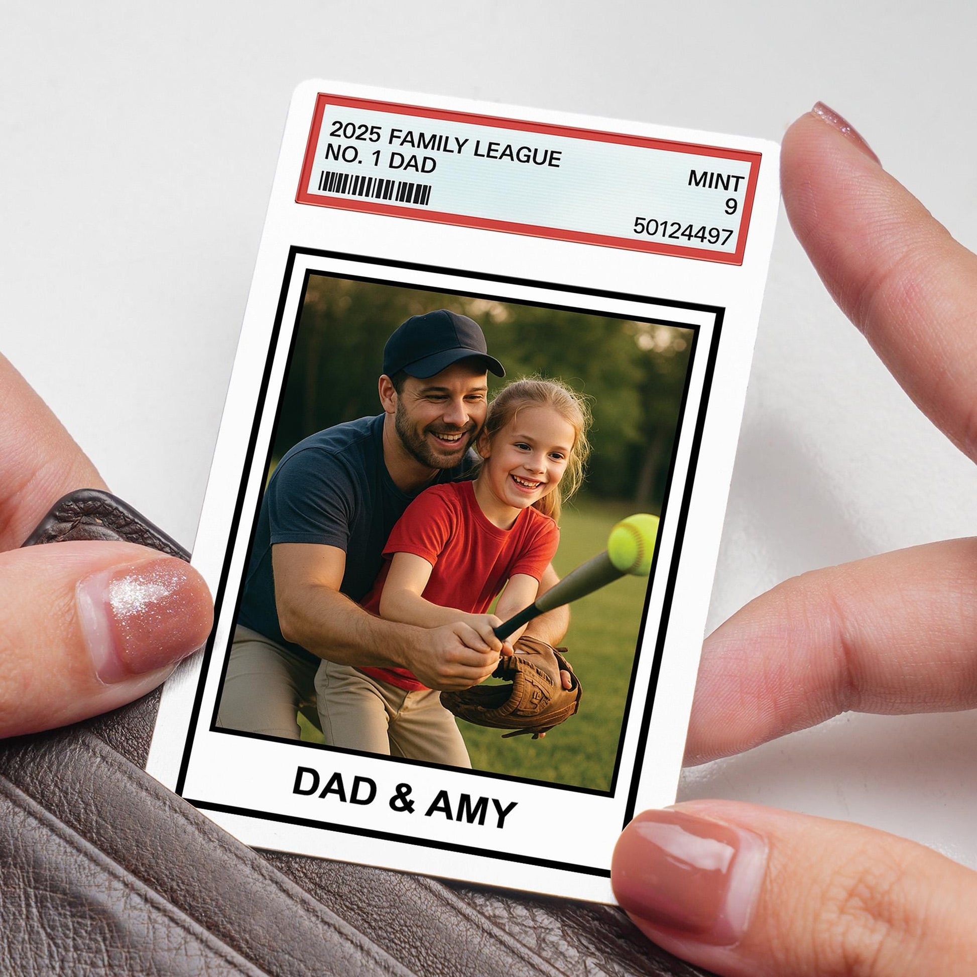Custom Photo Wallet Card for Dad | Father's Day Gift from Kids | Personalized Metal Wallet Insert | Dad & Child Keepsake Card