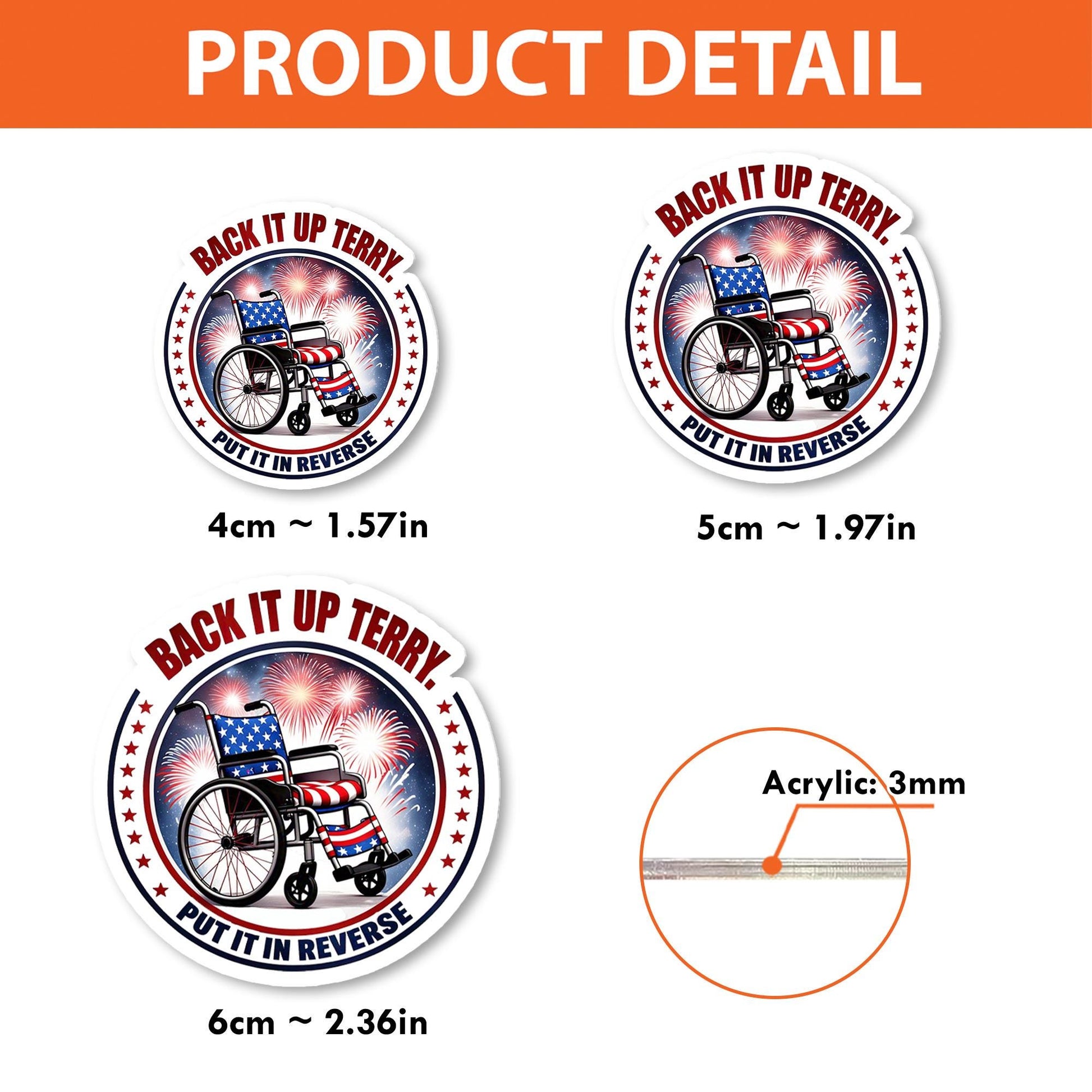 Funny 4th of July Badge Reel – "Back It Up Terry" Patriotic Wheelchair Clip, Fireworks Retractable ID Holder for Nurses & Staff