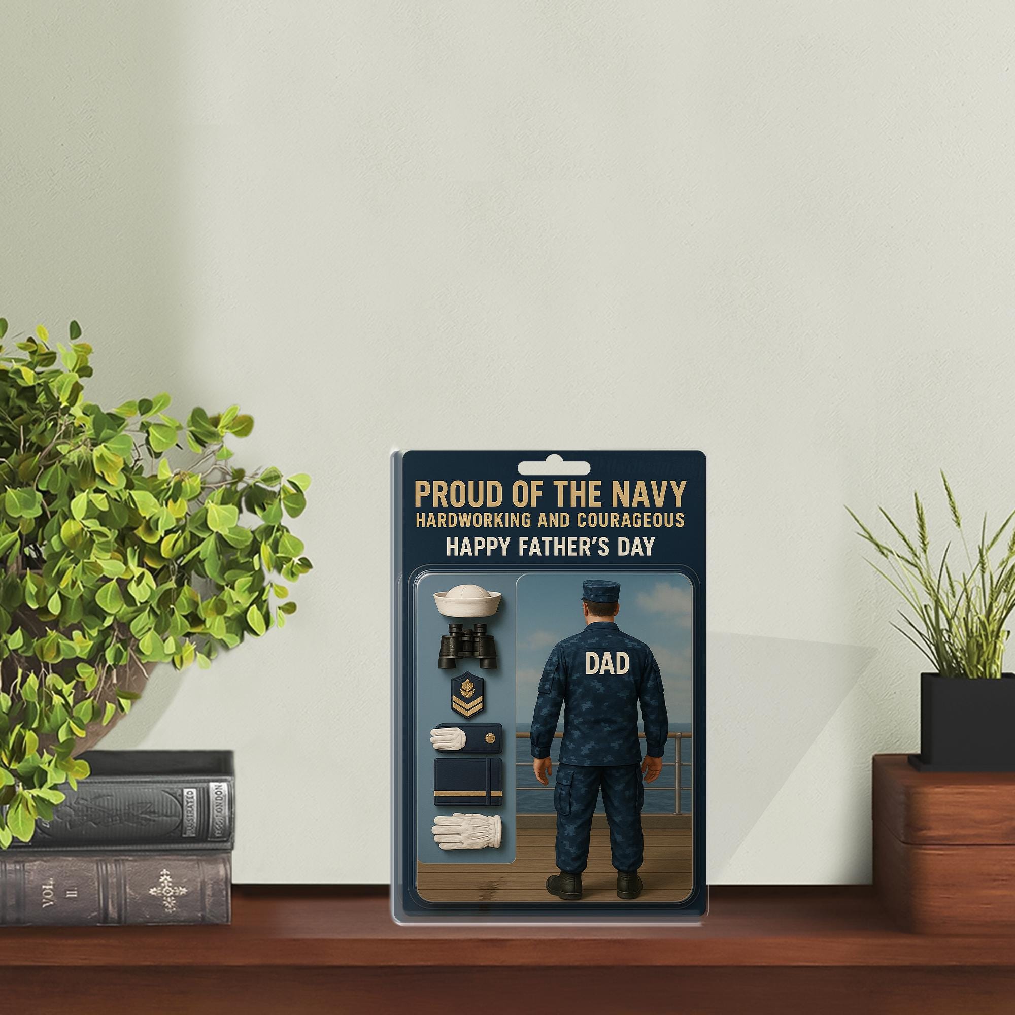 Custom Navy Dad Acrylic Block | Military Father’s Day Gift | Proud Navy Veteran Keepsake | Personalized Military Tribute | US Navy Dad Gift