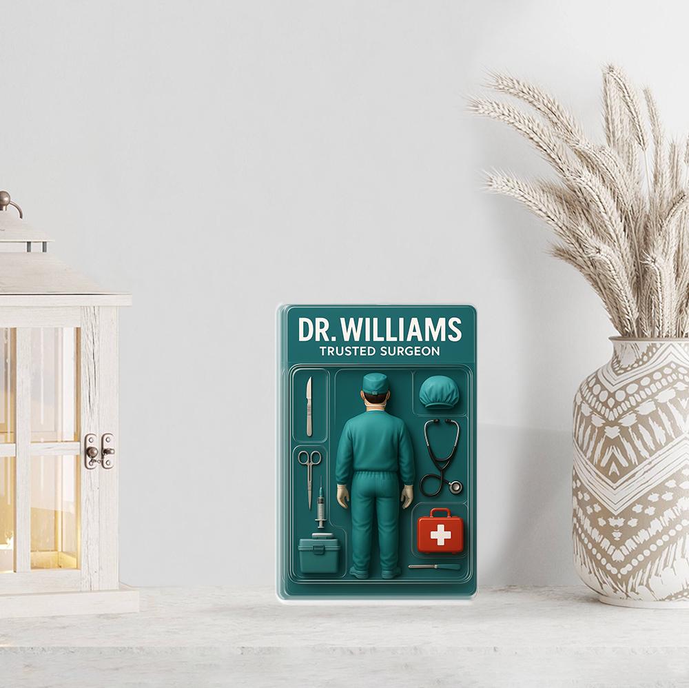 Personalized Surgeon Acrylic Plaque – Custom Father's Day Gift for Doctor Dad, Unique Desk Decor for Medical Professionals