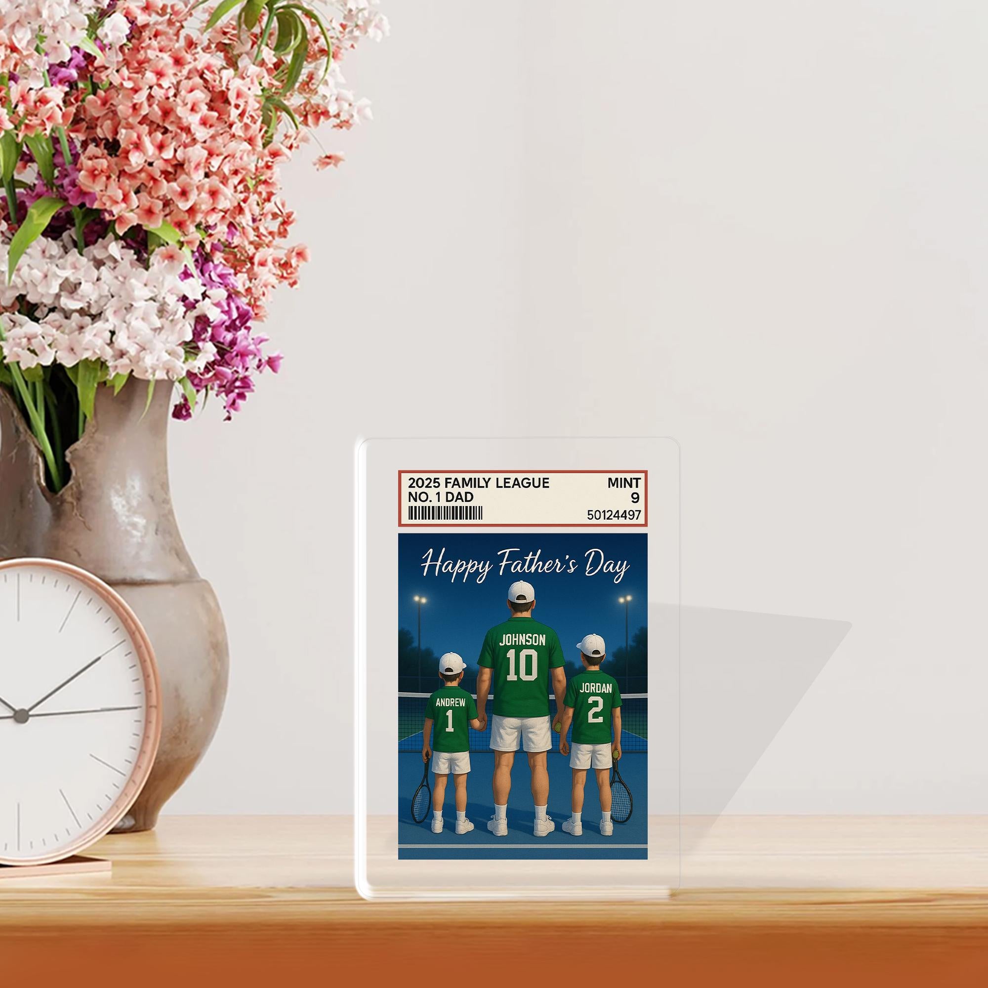 Custom Tennis Dad Acrylic Block | Personalized Father’s Day Gift from Kids | Sports Themed Family Keepsake | Tennis Player Dad Decor