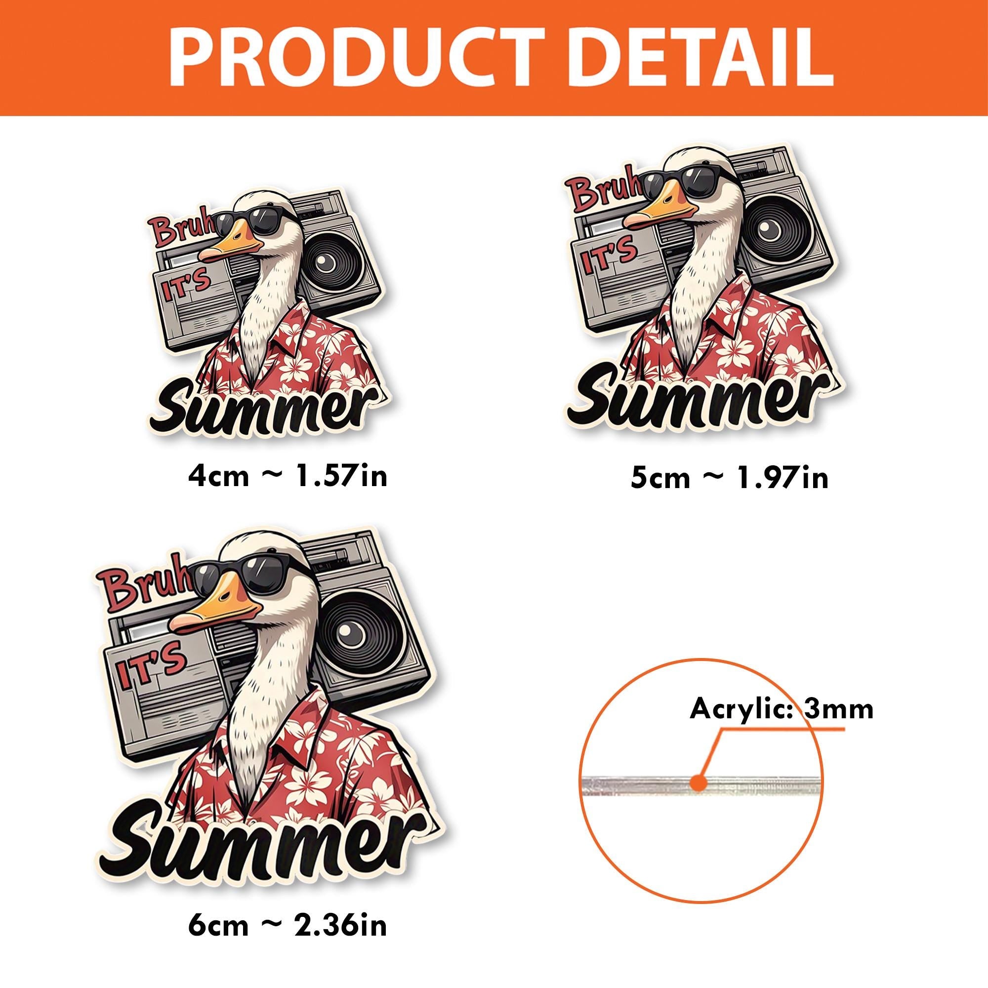 Funny Summer Goose Badge Reel | “Bruh It’s Summer” Nurse ID Holder | Cute Animal Retractable Name Tag Clip for Teachers & Medical Staff
