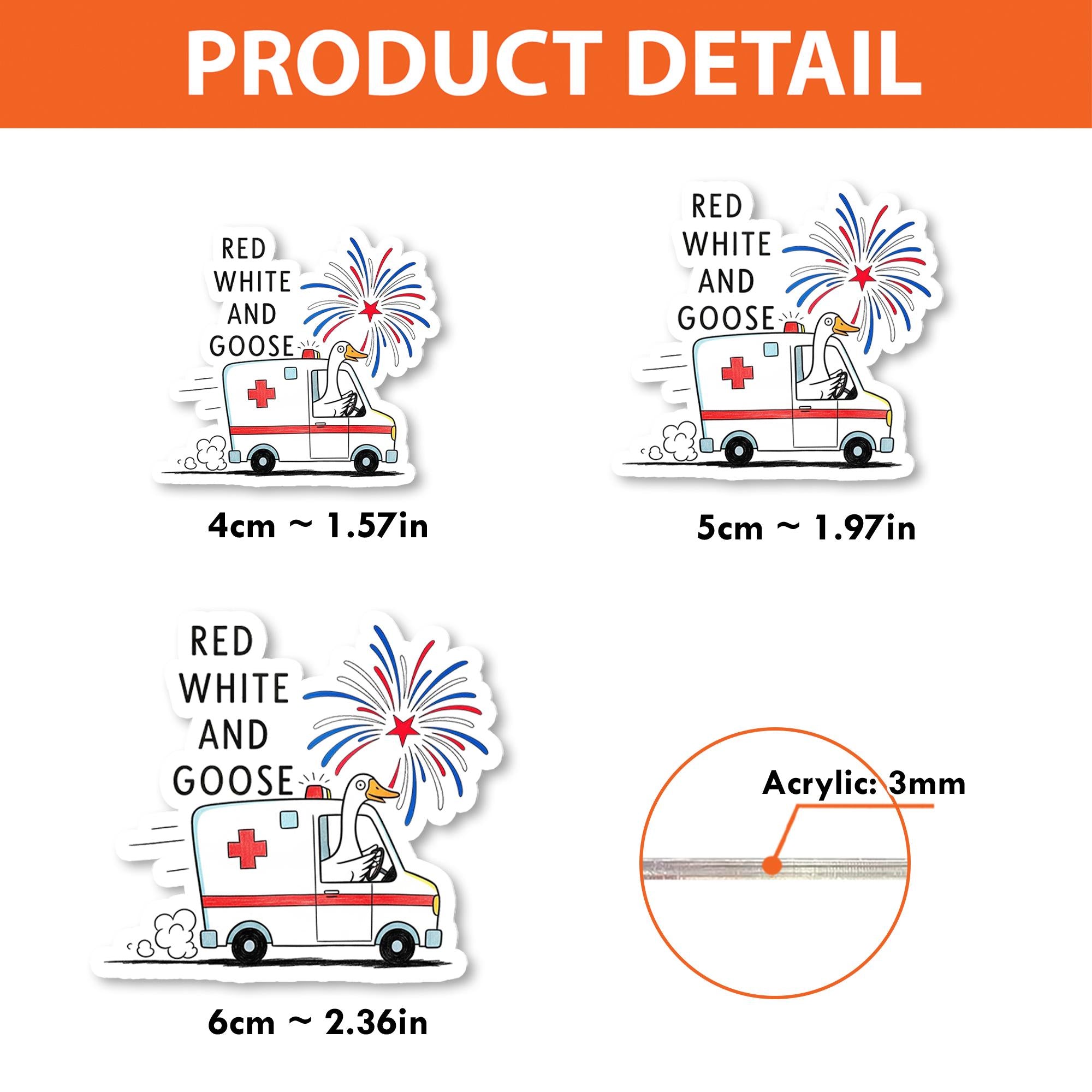 Red White and Goose Badge Reel | Patriotic Nurse Badge Holder | Funny July 4th ID Clip | Emergency RN Gift | Goose Badge Reel