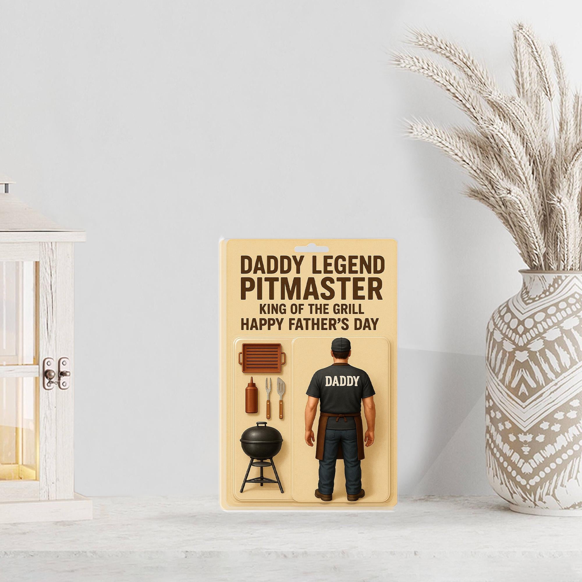 Daddy Legend Pitmaster Acrylic Block | Custom Father's Day BBQ Gift | King of the Grill Display Keepsake | Grillmaster Dad Art