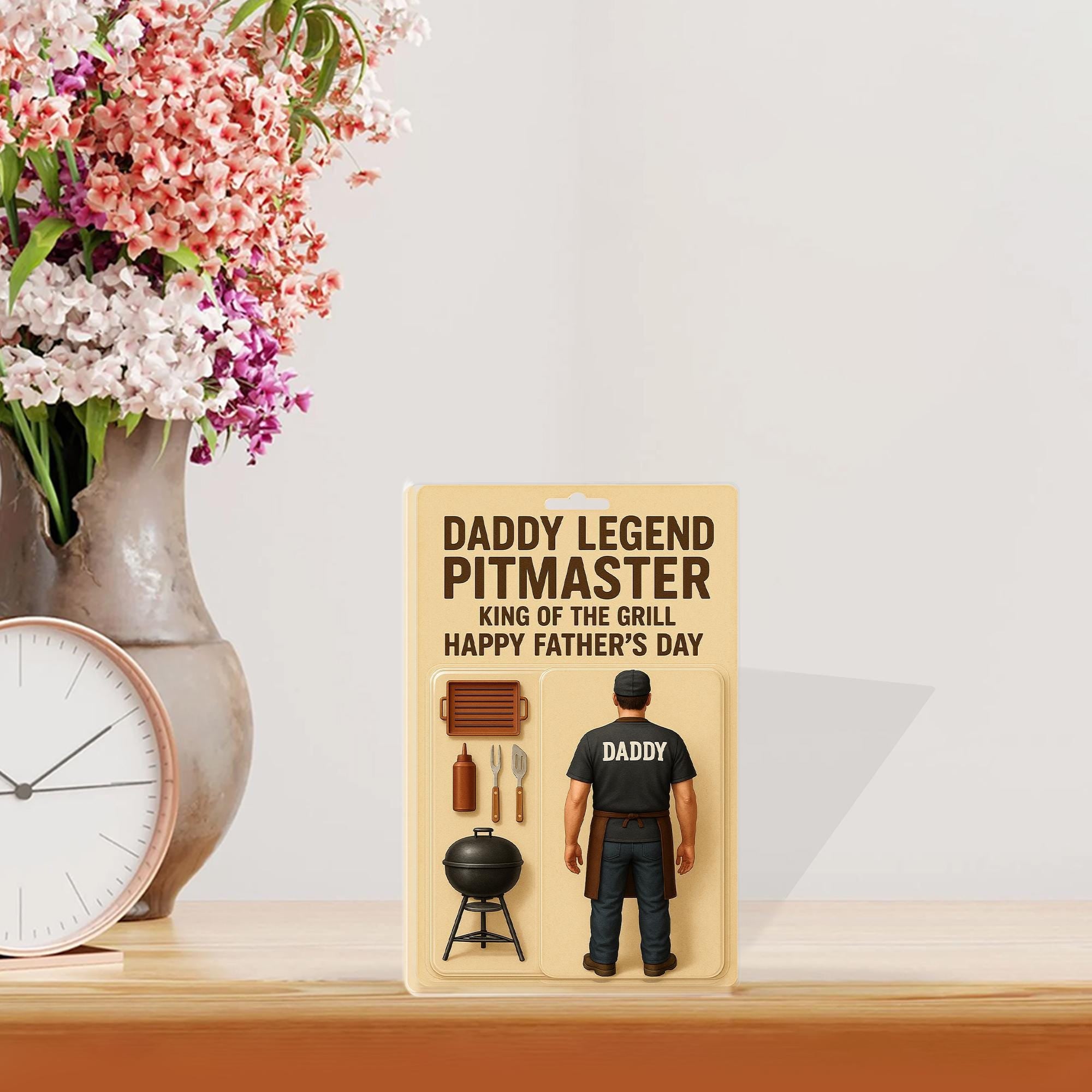 Daddy Legend Pitmaster Acrylic Block | Custom Father's Day BBQ Gift | King of the Grill Display Keepsake | Grillmaster Dad Art