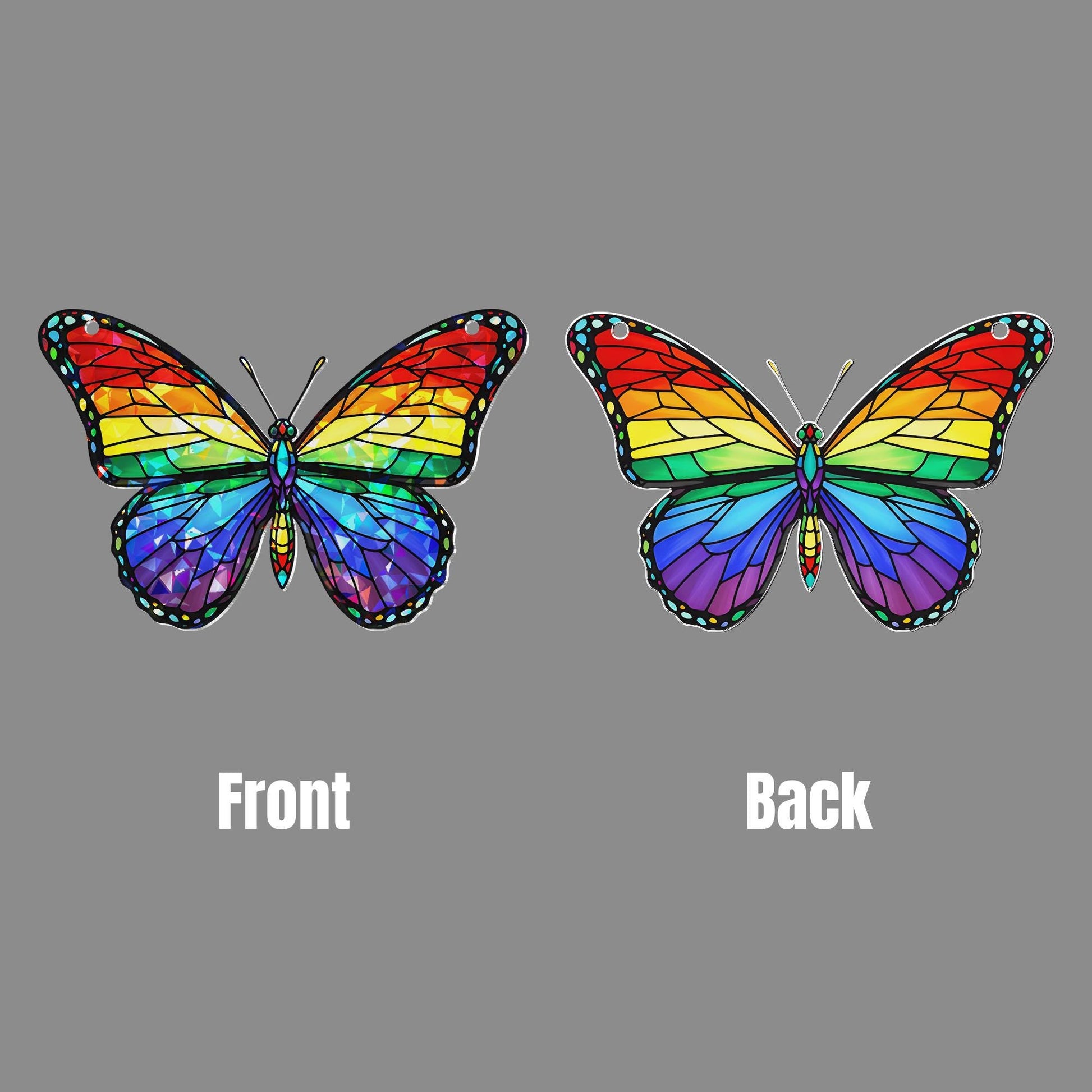 Rainbow Butterfly Suncatcher, Pride Window Decor, Holographic LGBT Butterfly, Stained Glass Style Hanging, Rainbow Prism Art
