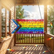 Progress Pride Flag Hologram Decor, Holographic Rainbow Decor, LGBT Window Art, Progress Pride Panel, Lgbt Home Decoration
