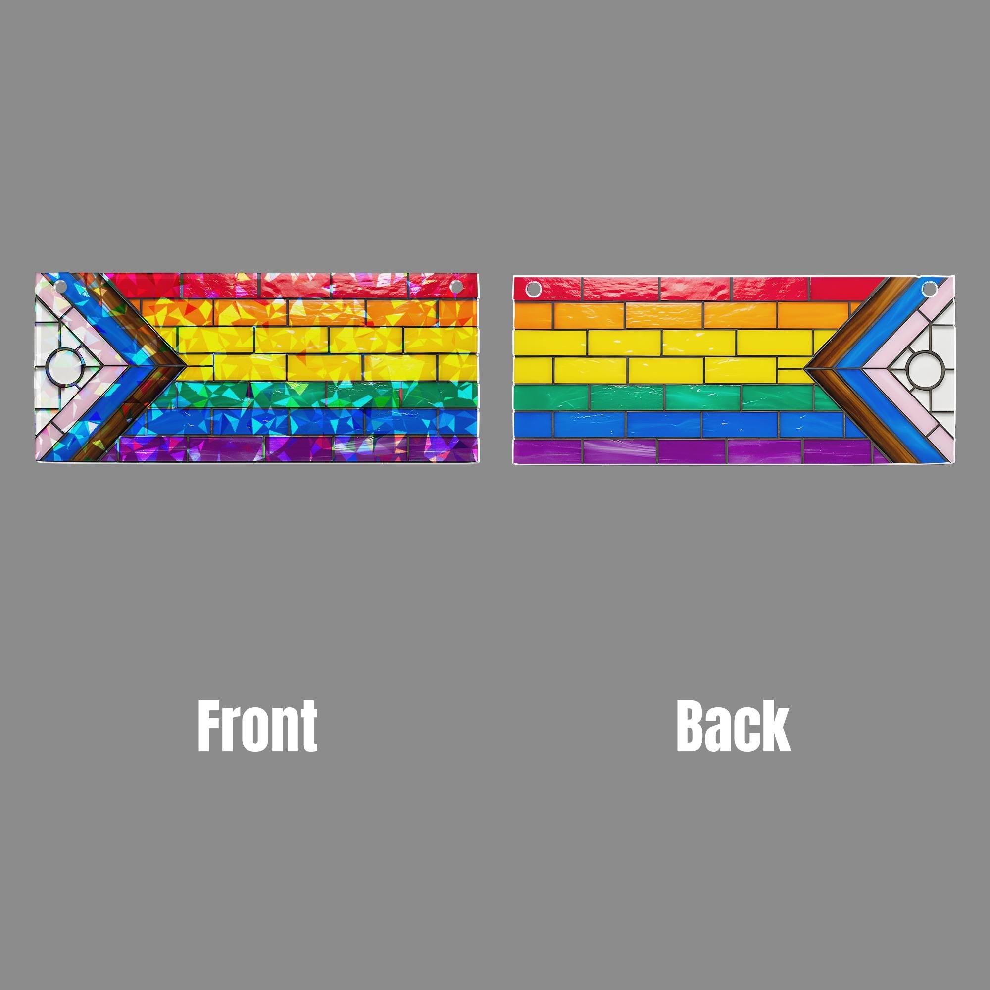 Progress Pride Flag Hologram Decor, Holographic Rainbow Decor, LGBT Window Art, Progress Pride Panel, Lgbt Home Decoration