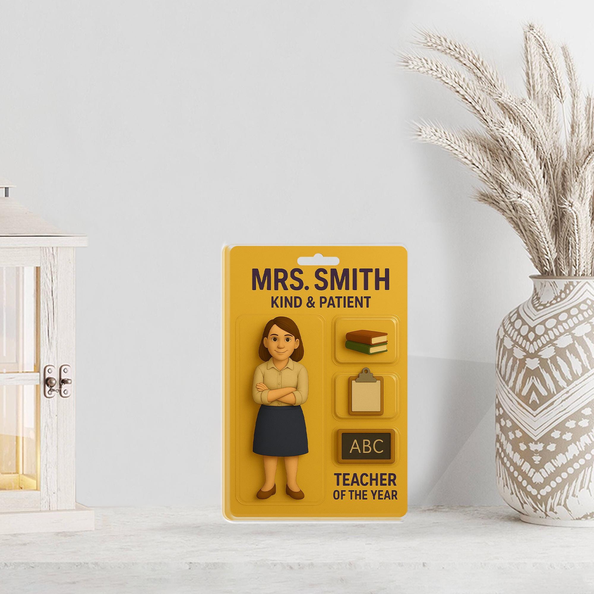 Custom Teacher Acrylic Block | Personalized Portrait Gift | End of Year Teacher Appreciation | Cute Desk Display Keepsake