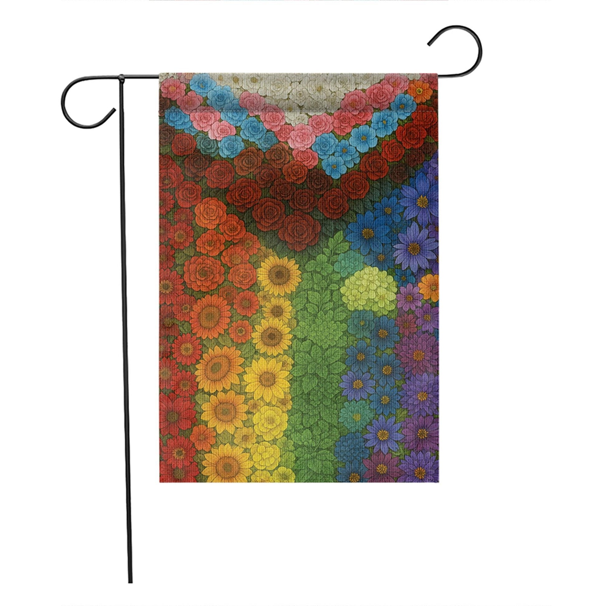 LGBT Pride Garden Flag – Floral Rainbow Outdoor Yard Decor, Inclusive Love is Love Flag, Colorful Queer Lawn Decoration