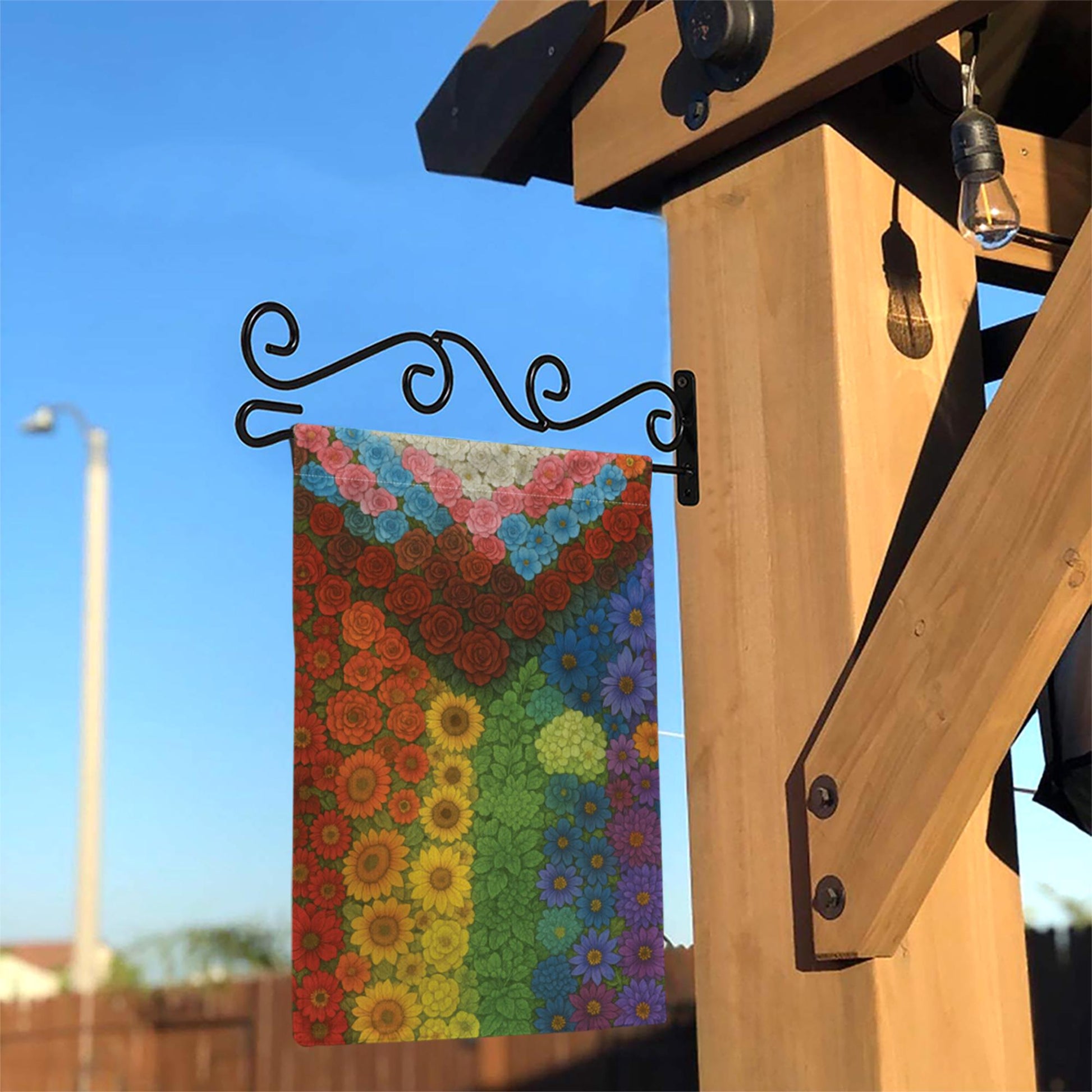 LGBT Pride Garden Flag – Floral Rainbow Outdoor Yard Decor, Inclusive Love is Love Flag, Colorful Queer Lawn Decoration