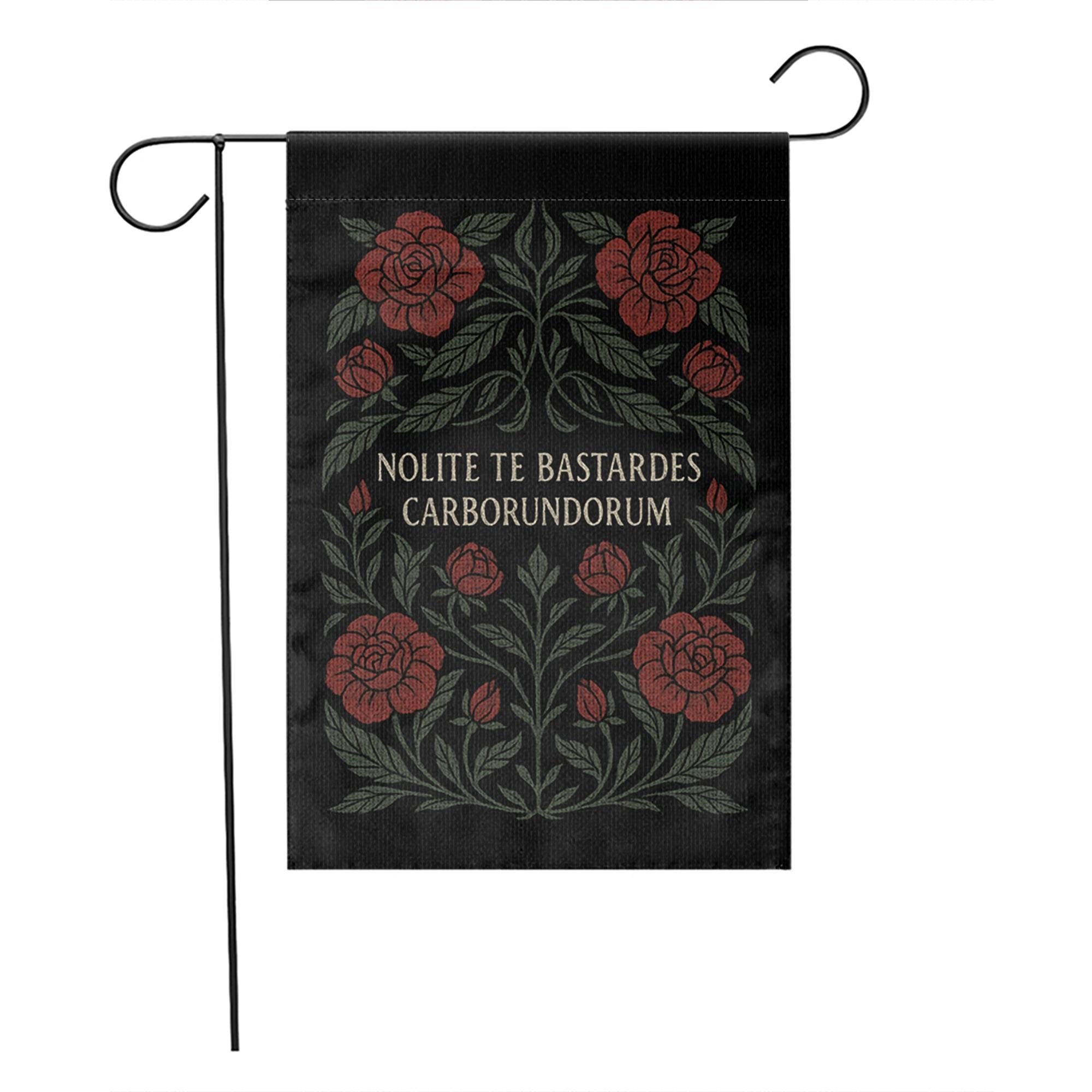 Nolite Te Bastardes Carborundorum Garden Flag – Handmaid’s Tale Quote Banner, Feminist Dark Floral Yard Decor, Empowerment Gift