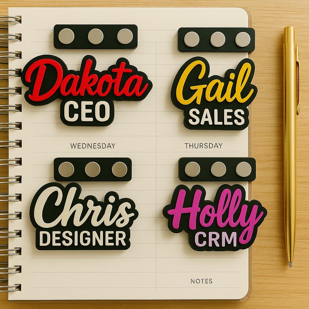 Custom Magnetic Name Tag with Title,Personalized Bold Desk or Badge Sign,Reusable Work ID Tag for Office, Events, and Teams,2 layer Magnetic