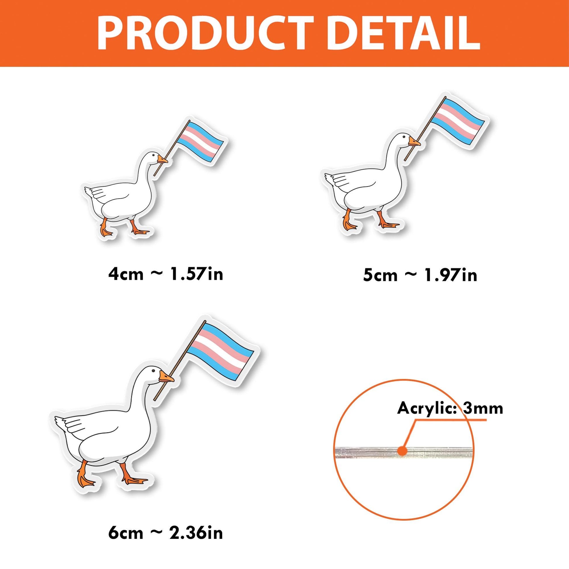 Funny Trans Pride Goose Badge Reel – Cute LGBTQ+ ID Holder, Transgender Flag Clip, Inclusive Nurse Accessory, Office Gift, Goose Accessory