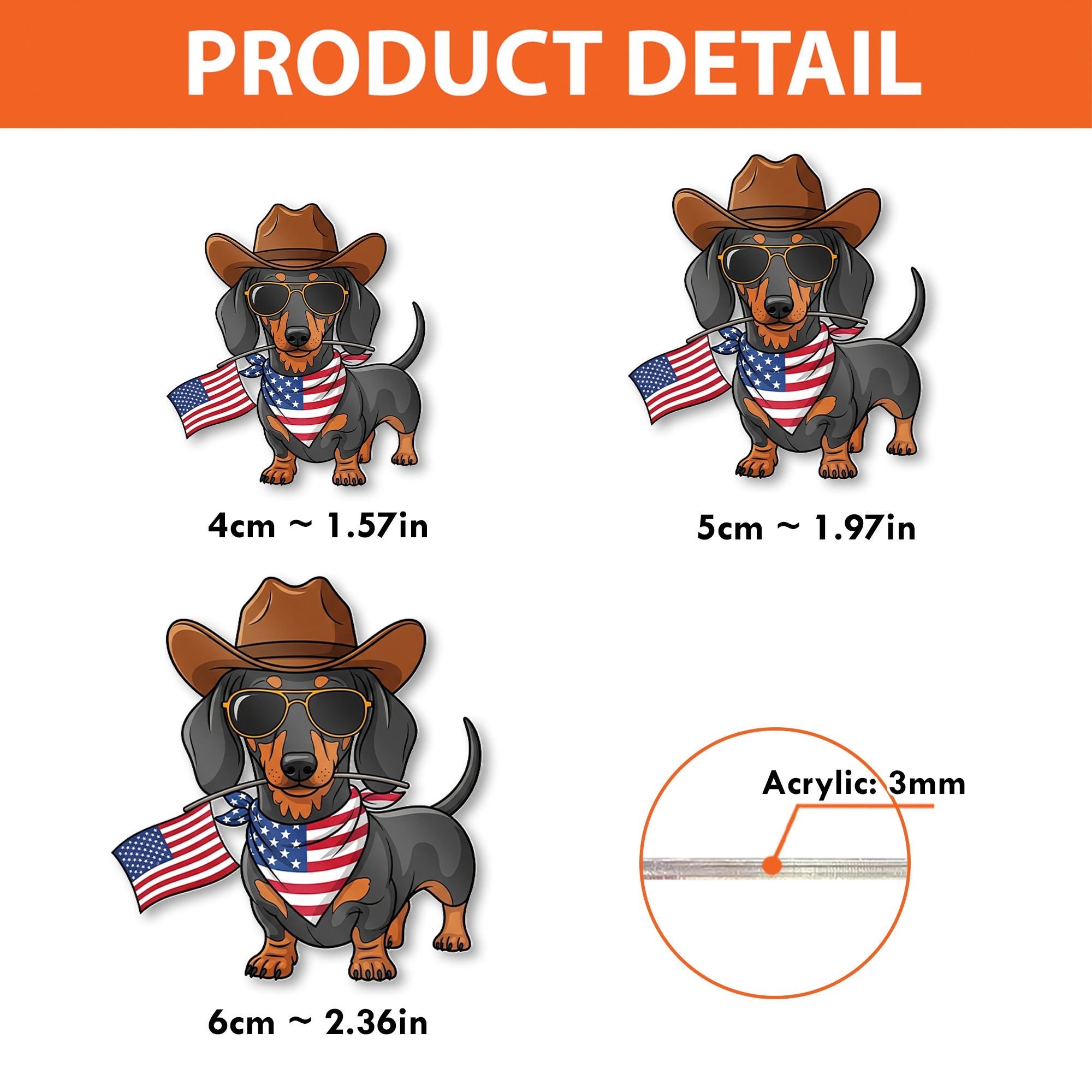 Patriotic Dachshund Badge Reel – Cowboy Dog ID Holder, 4th of July Nurse Gift, USA Flag Clip for Vet Techs, Teachers, Dog Lovers
