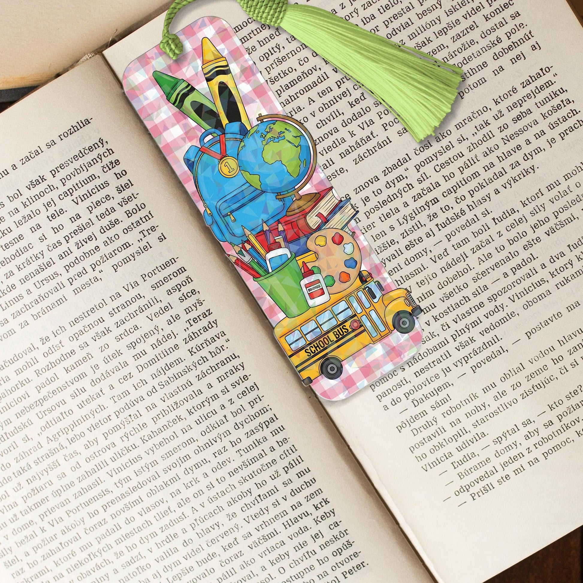 Cute Teacher Bookmark, Back to School Gift for Book Lovers, School Supplies Design, Tassel Bookmark, Classroom Reading Accessory