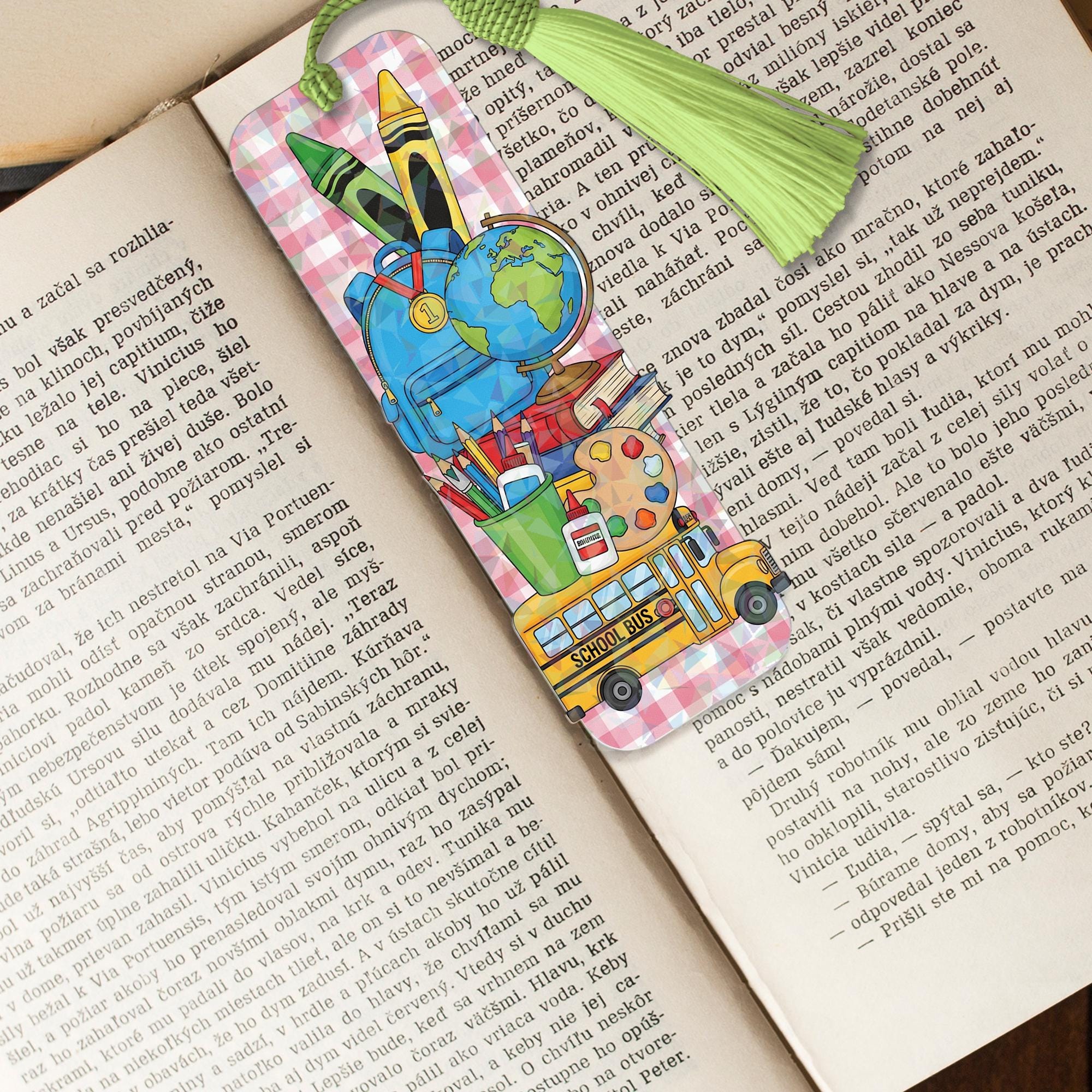 Cute Teacher Bookmark, Back to School Gift for Book Lovers, School Supplies Design, Tassel Bookmark, Classroom Reading Accessory