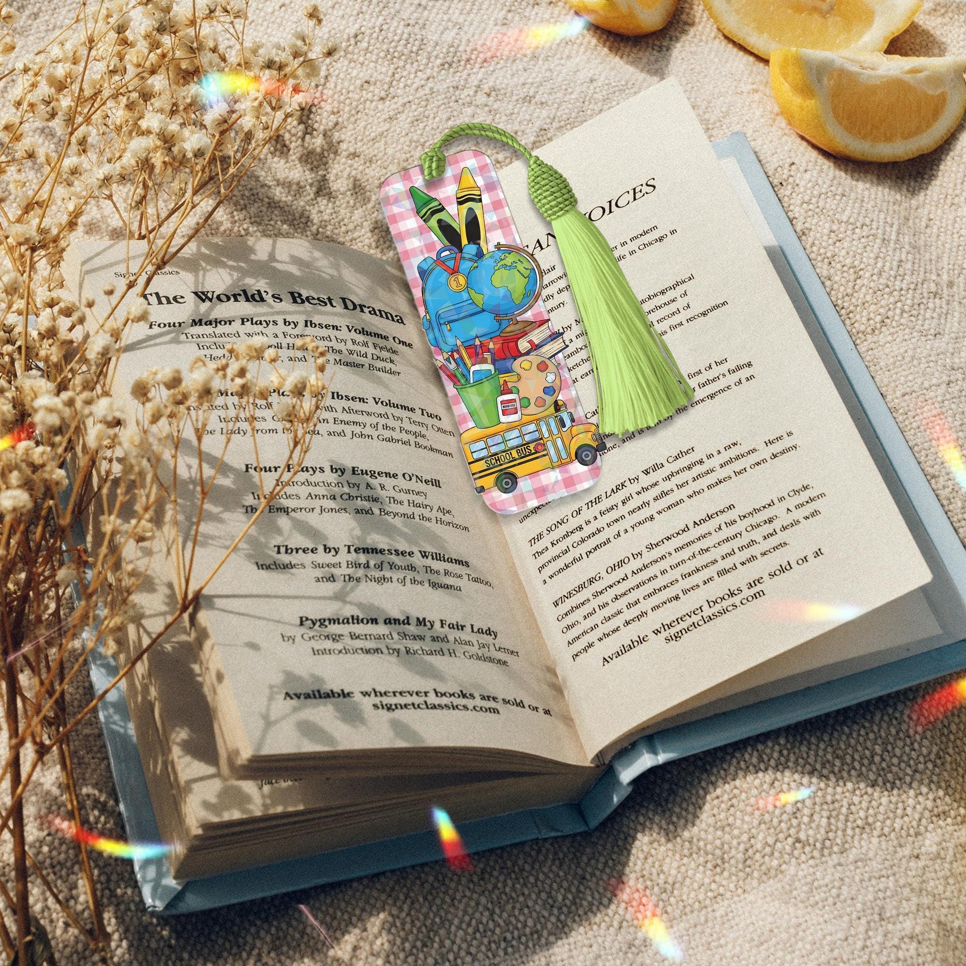 Cute Teacher Bookmark, Back to School Gift for Book Lovers, School Supplies Design, Tassel Bookmark, Classroom Reading Accessory