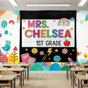 Custom Teacher Tapestry, Custom Classroom Banner, 1st Grade Wall Decor, Personalized School Sign, Cute Teacher Gift, Kute Classroom Decor