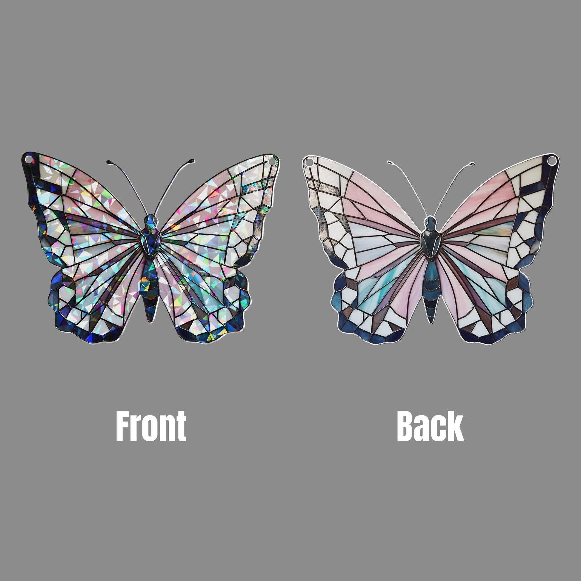 Transgender Pride Butterfly Window Hanging – Holographic Acrylic Suncatcher, LGBTQ+ Pastel Decor, Inclusive Affirmation Gift