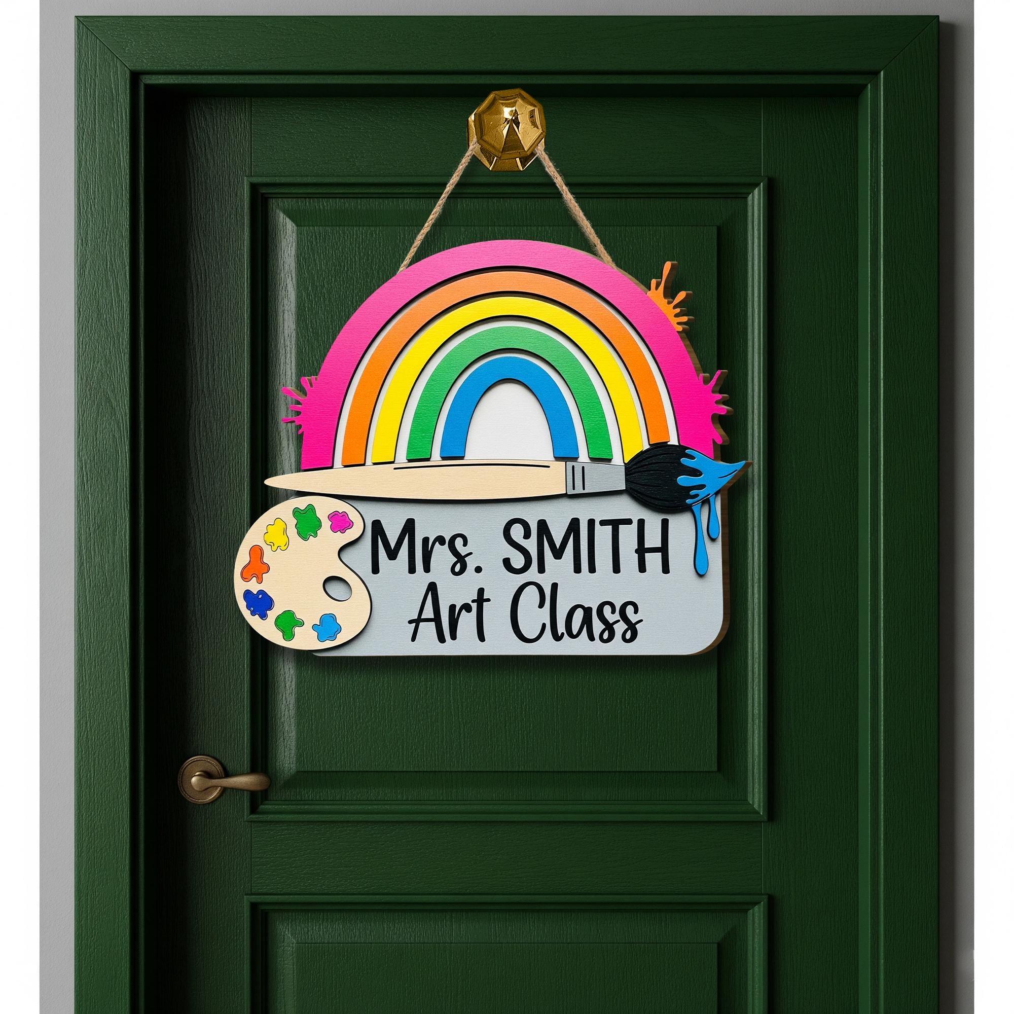Personalized Art Teacher 3D Wooden Sign, Welcome Sign, Custom Teacher Gift, Classroom Decor, Teacher Door Sign, Art Classroom Decor
