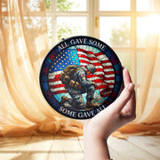 All Gave Some Some Gave All Glass Suncatcher – Patriotic Memorial Window Hanging, 4th of July Veteran Tribute Decor Gift
