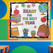 Back to School Tapestry, Ready for the Best Year Wall Decor, Classroom Bulletin Banner, Teacher Wall Hanging, School Year Decor