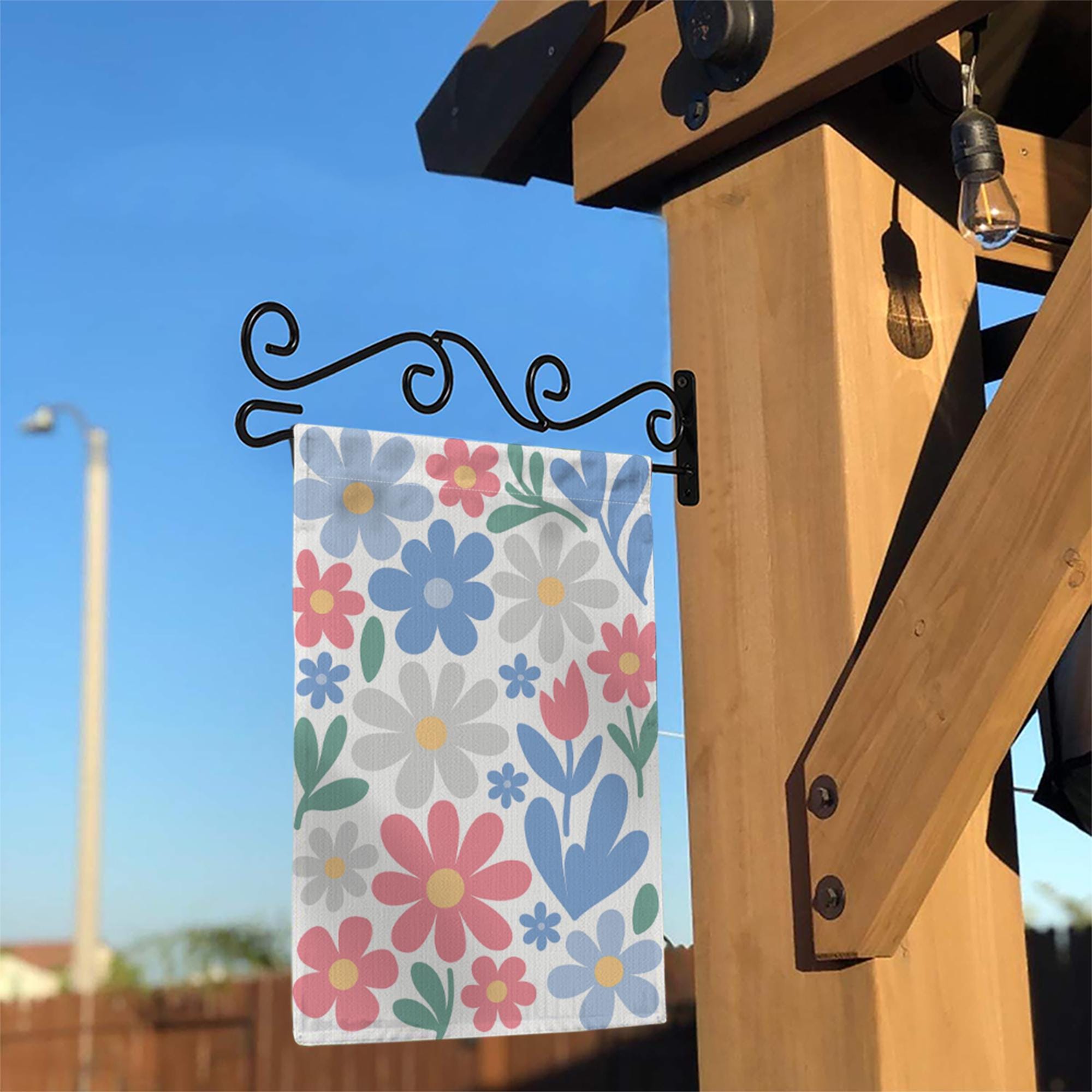 Pastel Floral Garden Flag – Cute Spring Yard Decor with Colorful Flowers, Outdoor Flag for Garden, Porch or Patio Decoration