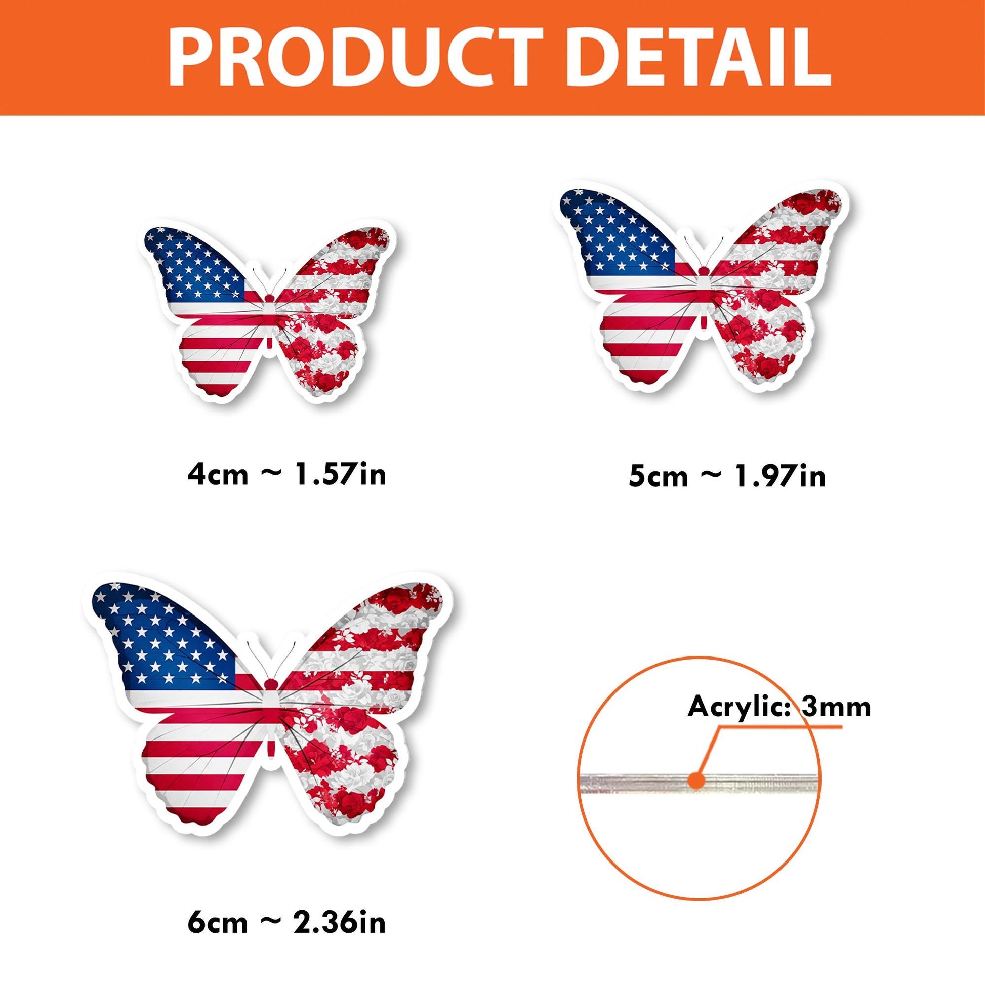 Patriotic Butterfly USA Flag Badge Reel, American 4th Of July ID Holder, Retractable Nurse Badge Clip, Teacher Lanyard Gift,Office Accessory