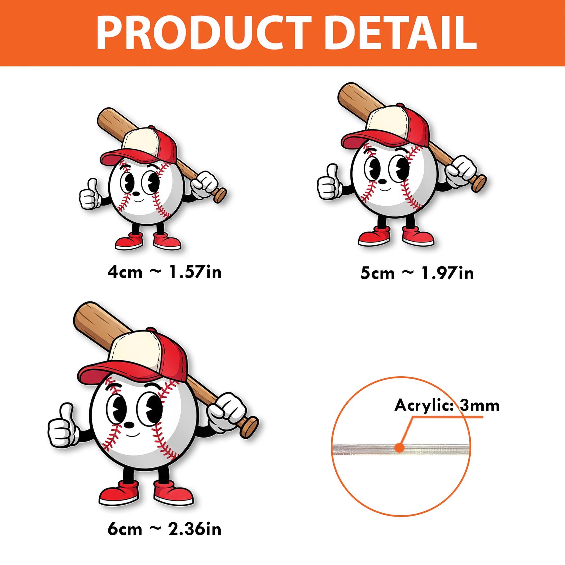 Cute Baseball Character Badge Reel, Retractable ID Holder for Nurse, Teacher, Office Staff, Fun Sports Theme Work Accessory, Baseball Fan
