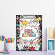 Personalized Teacher Clipboard, Cute Rainbow Name Clipboard, Custom Back to School Gift, Classroom Supplies for Teachers