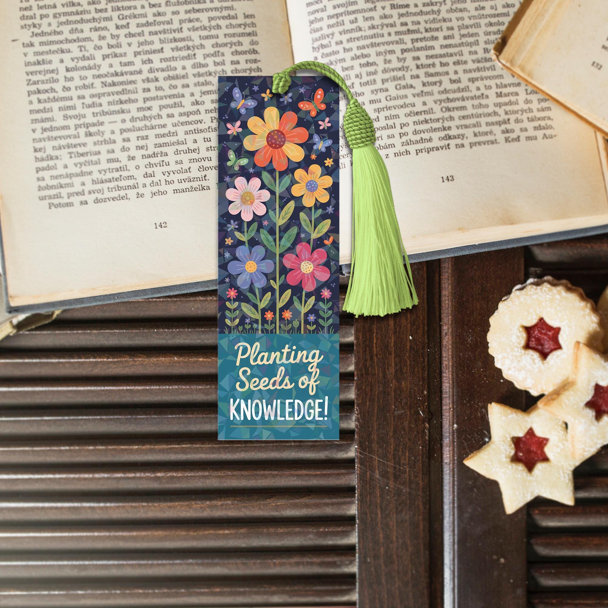 Floral Teacher Bookmark | Planting Seeds of Knowledge | Cute Tassel Bookmark Gift for Teachers, Librarians, and Book Lovers, Back To School
