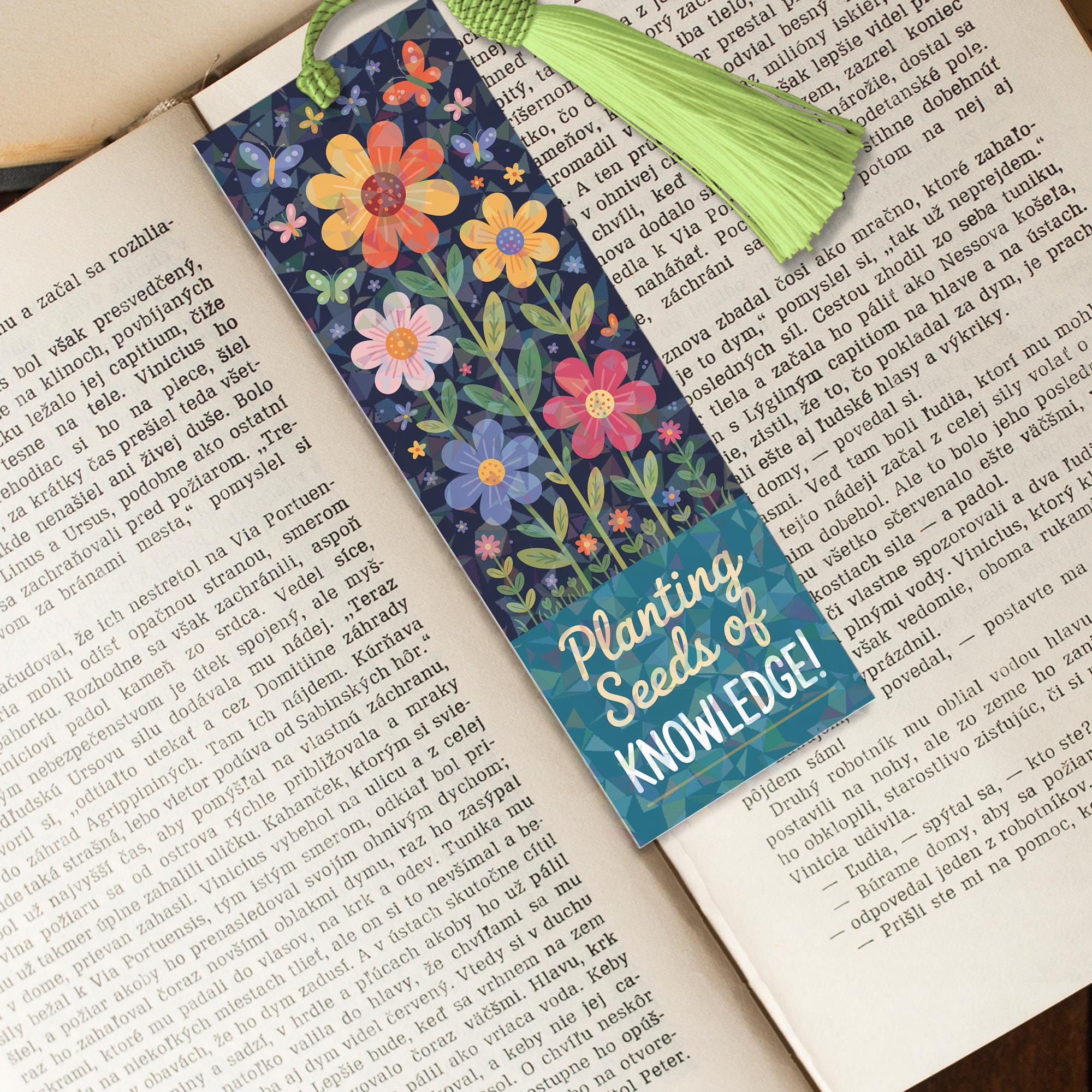 Floral Teacher Bookmark | Planting Seeds of Knowledge | Cute Tassel Bookmark Gift for Teachers, Librarians, and Book Lovers, Back To School