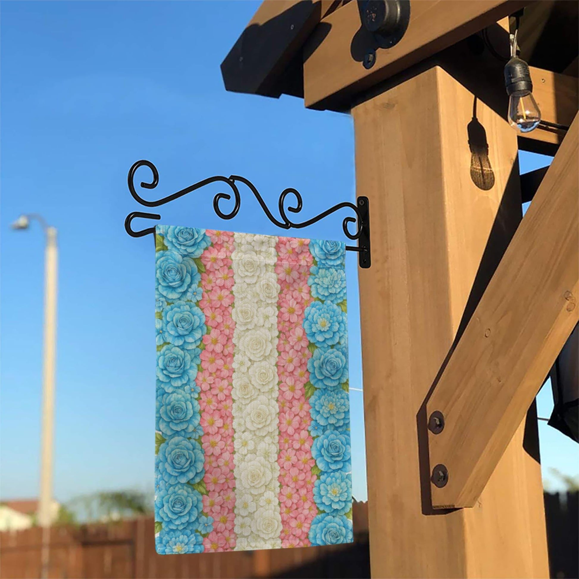 Transgender Pride Garden Flag – Floral Outdoor Decor, LGBT Yard Flag, Pastel Trans Flag Design for Pride Month & Inclusive Landscaping