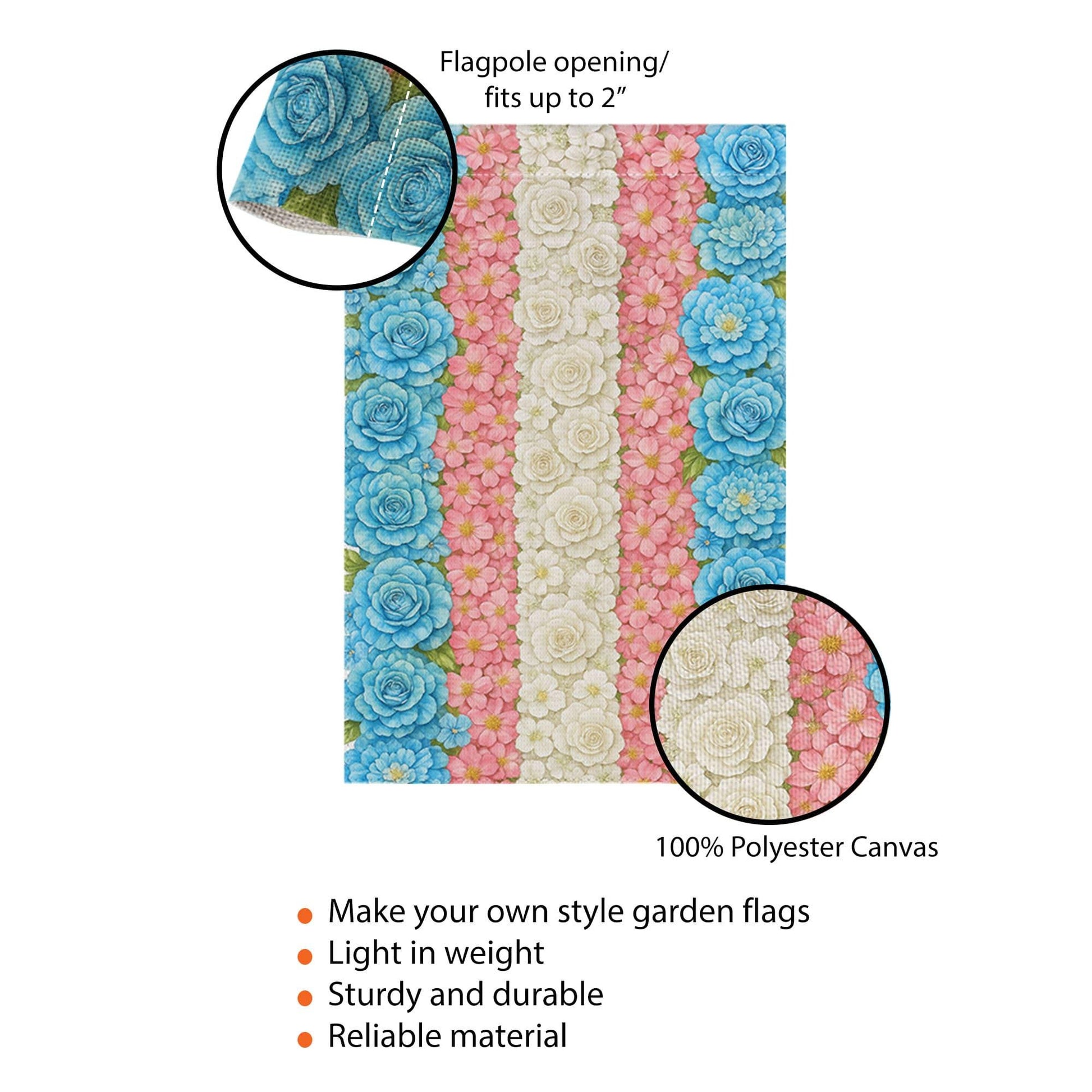 Transgender Pride Garden Flag – Floral Outdoor Decor, LGBT Yard Flag, Pastel Trans Flag Design for Pride Month & Inclusive Landscaping