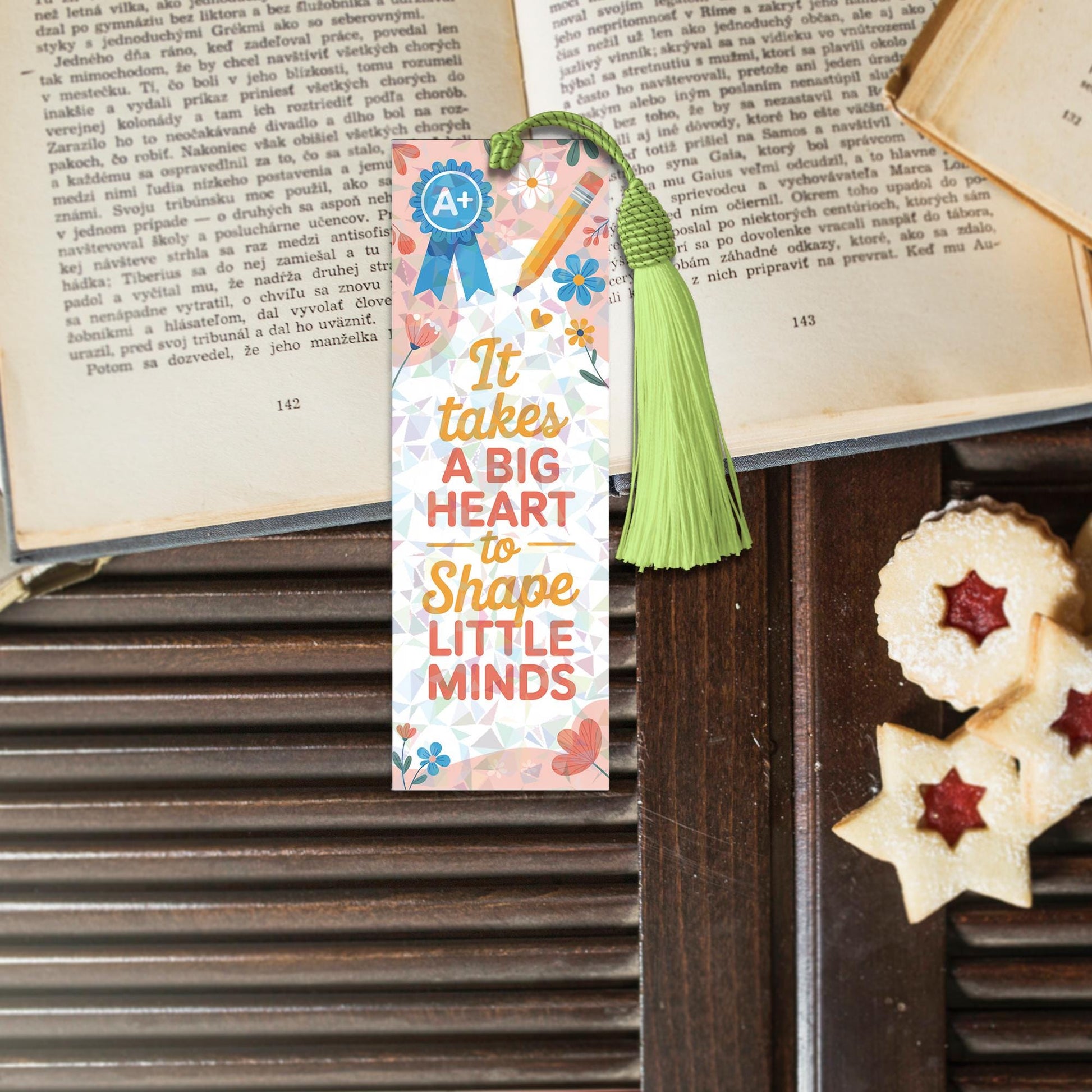 It Takes a Big Heart to Shape Little Minds Hologram Bookmark – Teacher Gift, Appreciation Gift, Back To School Present, Thank You Bookmark
